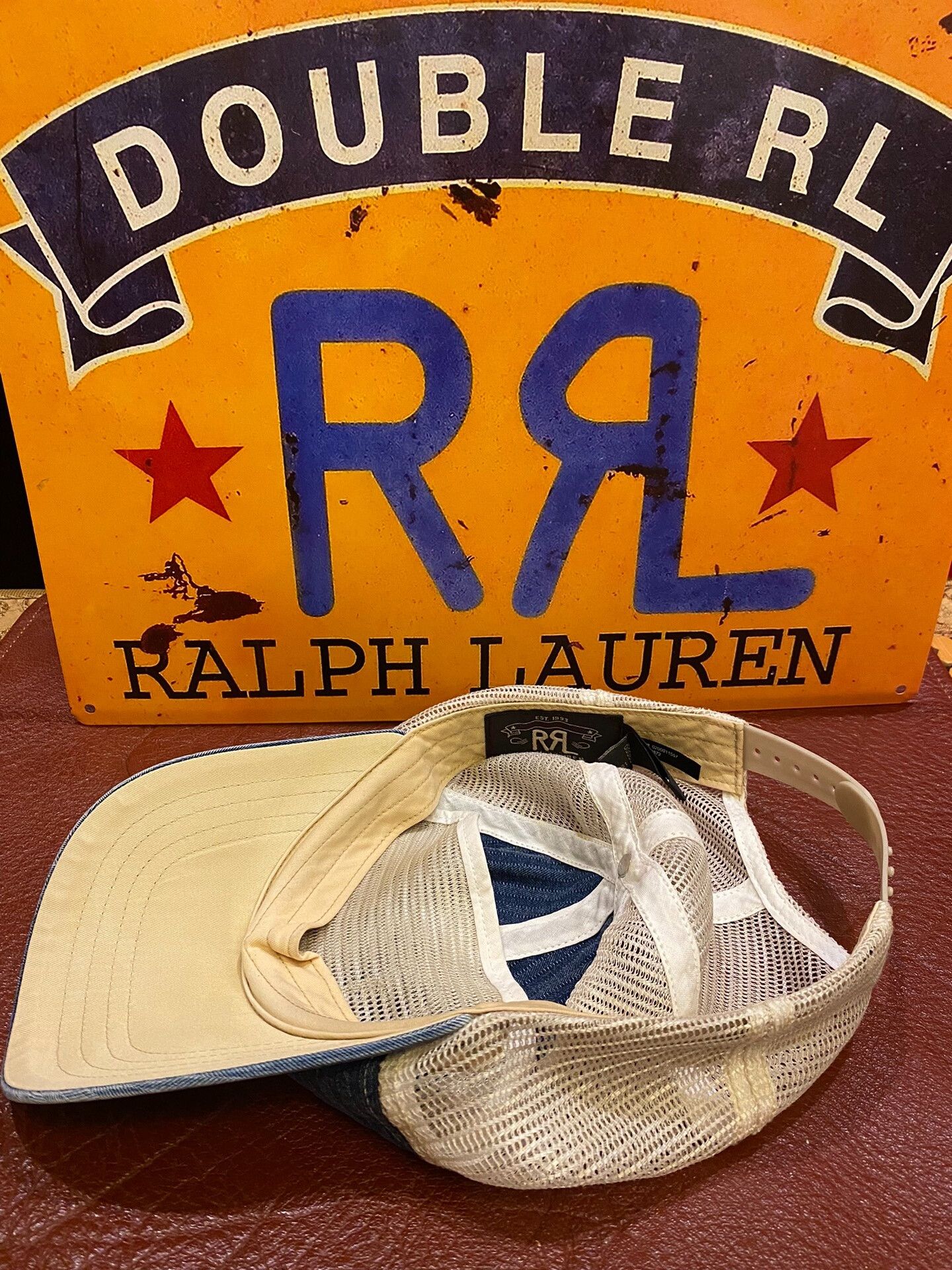 RRL Ralph Lauren 2013 Double RL RRL Indigo HBT Trucker Cap Size ONE SIZE - 7 Thumbnail