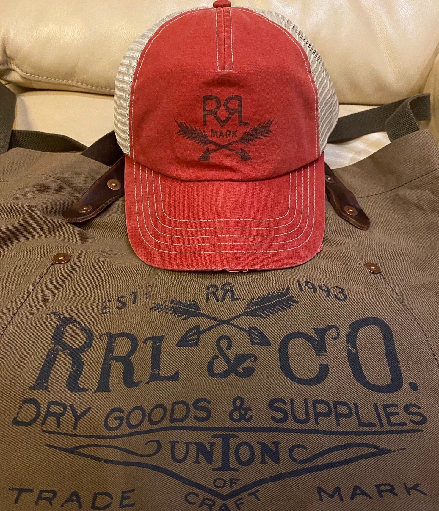 RRL Ralph Lauren RRL Double RL Arrow Logo Mesh Cap Size ONE SIZE - 2 Thumbnail