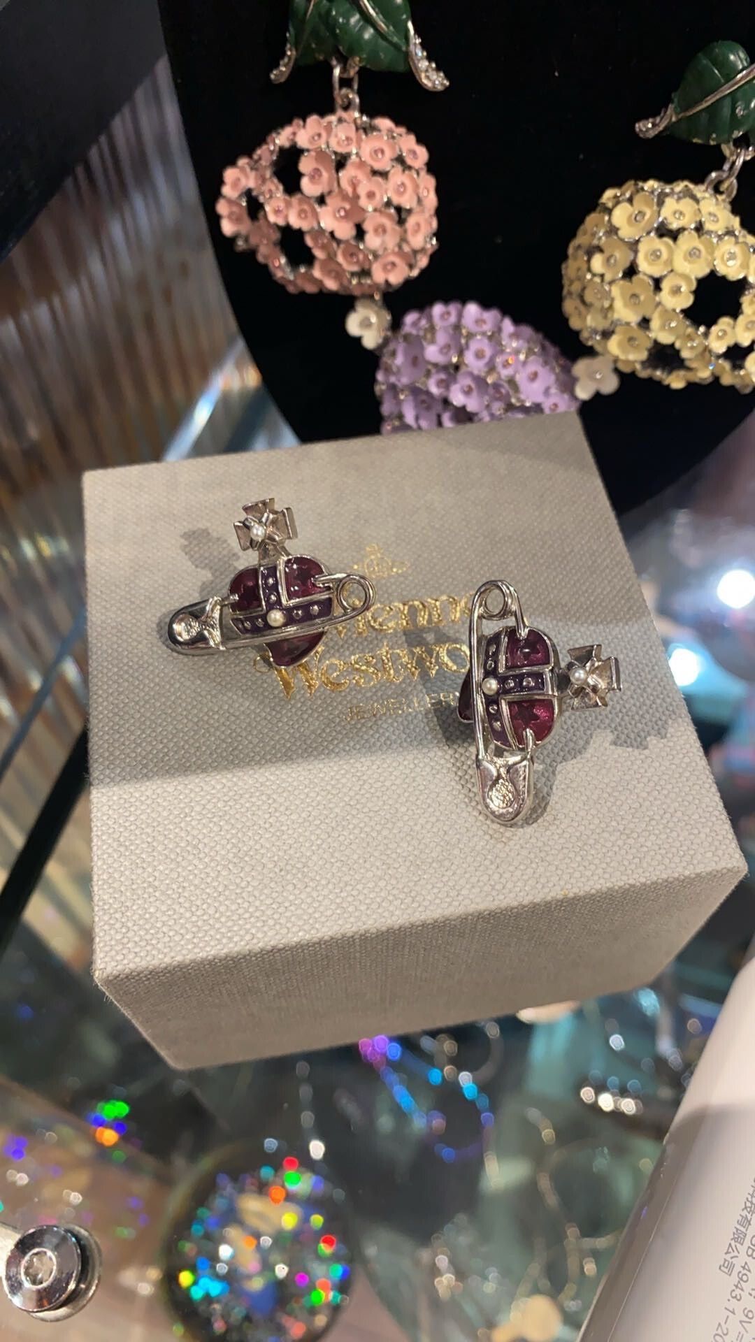 Vivienne Westwood Vivienne Westwood Purple Heart Earrings Size ONE SIZE - 2 Thumbnail