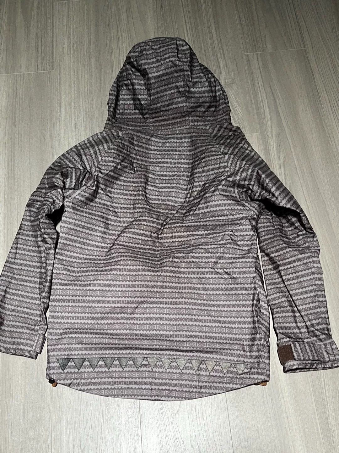 Visvim Gray Patterned Hooded Hardshell Jacket Size US S / EU 44-46 / 1 - 2 Thumbnail