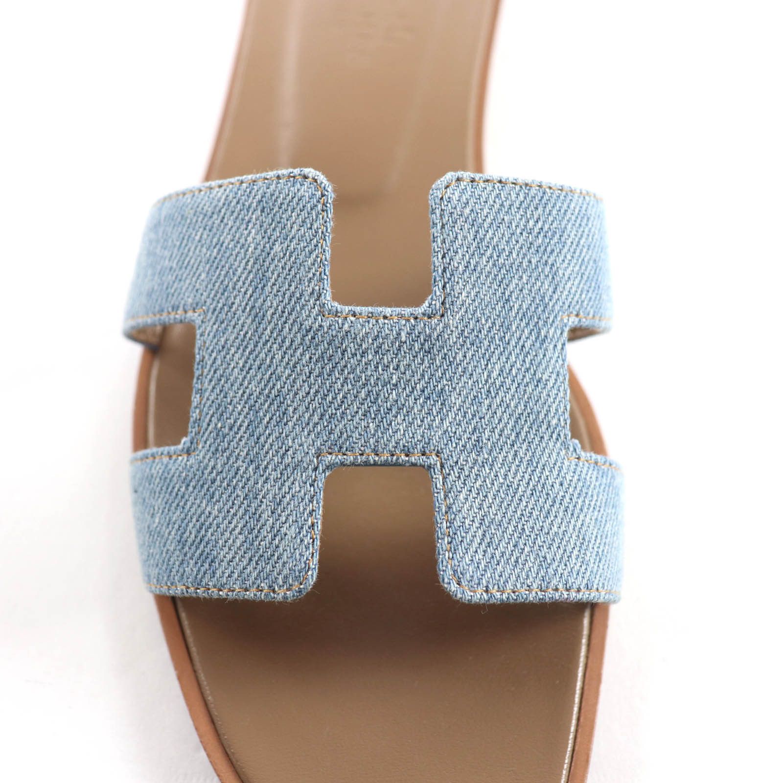 Hermes Hermes Hermès Oran H Motif Denim Leather Flats 36 Textile Shoes DUTY FREE for USA Size ONE SIZE - 8 Thumbnail