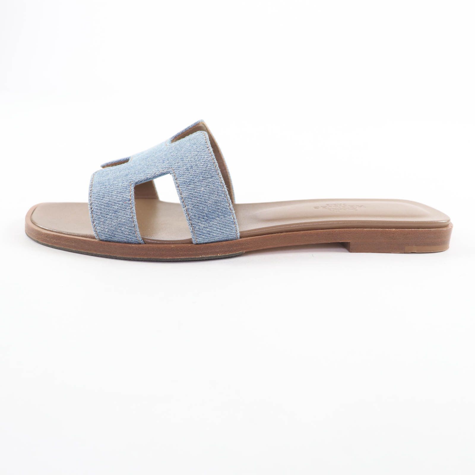 Hermes Hermes Hermès Oran H Motif Denim Leather Flats 36 Textile Shoes DUTY FREE for USA Size ONE SIZE - 4 Thumbnail