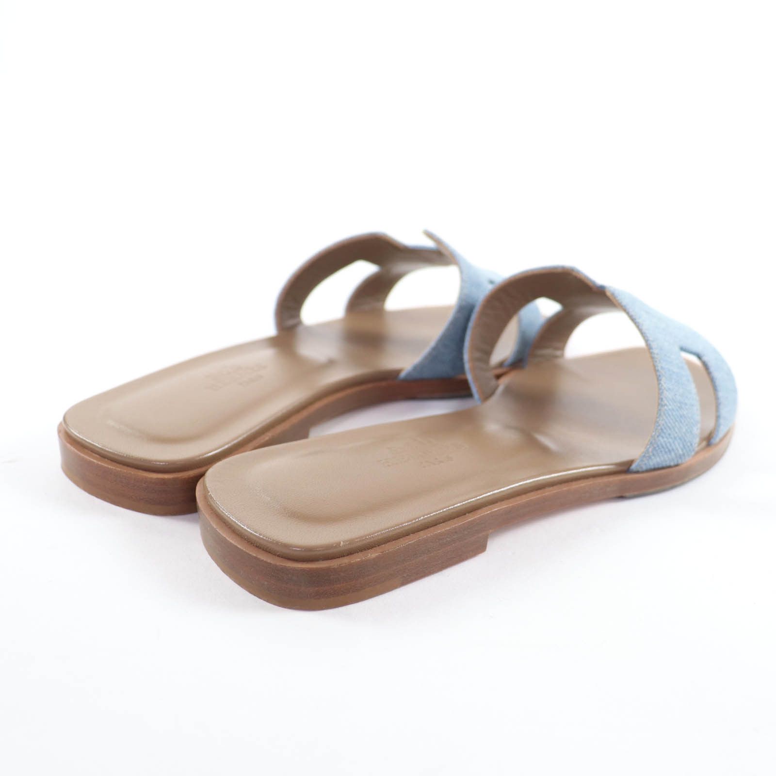 Hermes Hermes Hermès Oran H Motif Denim Leather Flats 36 Textile Shoes DUTY FREE for USA Size ONE SIZE - 2 Thumbnail