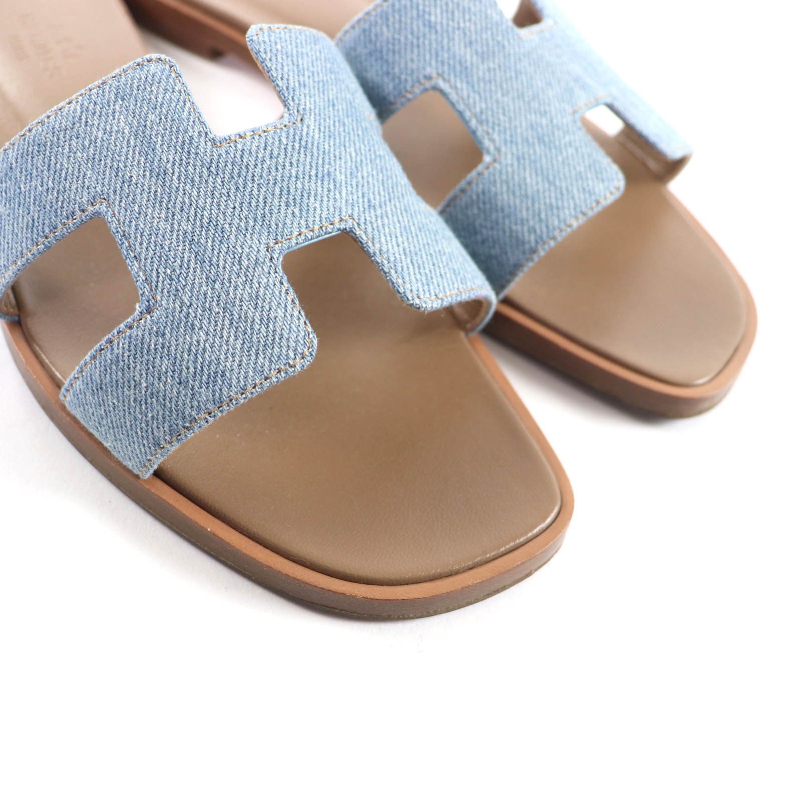 Hermes Hermes Hermès Oran H Motif Denim Leather Flats 36 Textile Shoes DUTY FREE for USA Size ONE SIZE - 7 Thumbnail