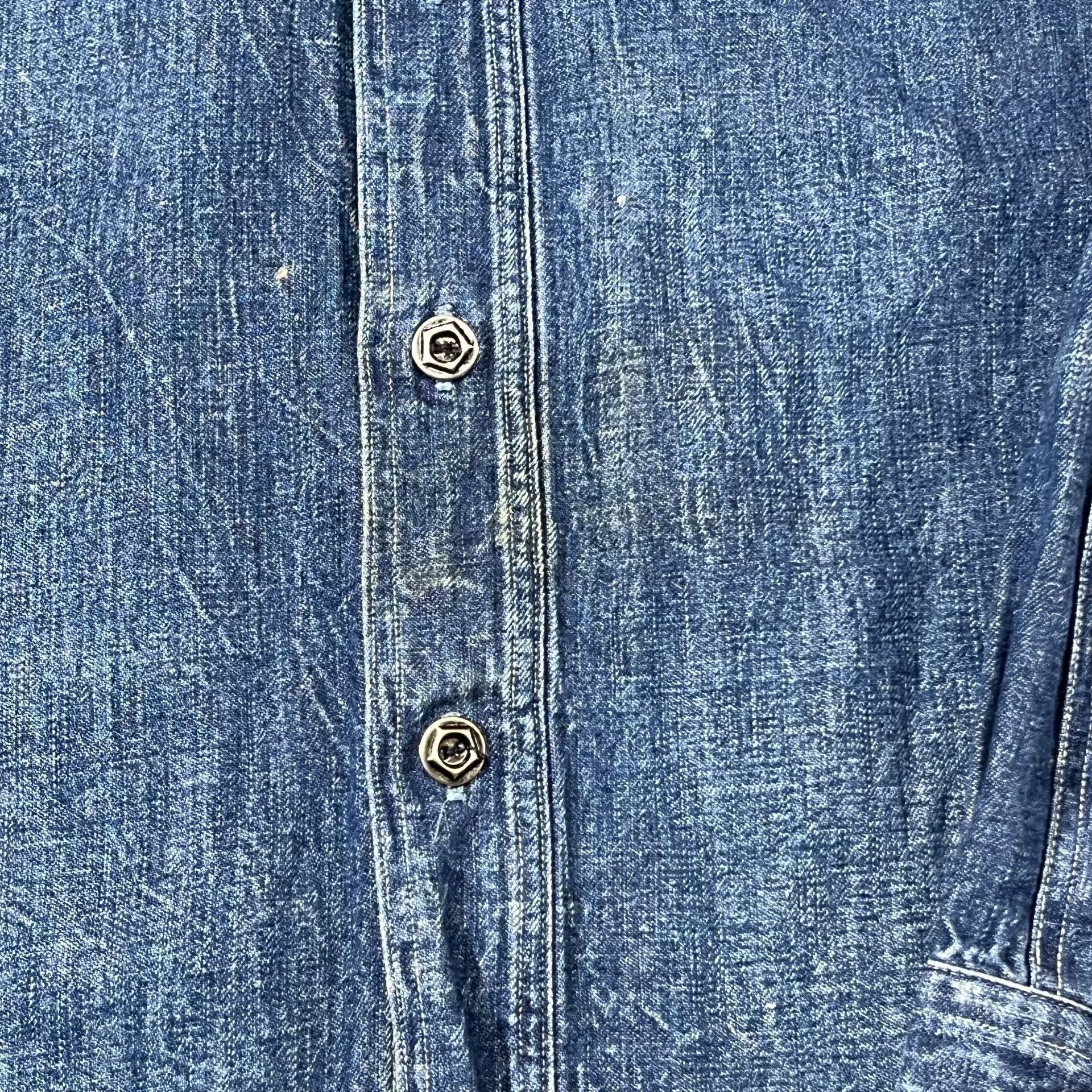 RRL Ralph Lauren RRL Washed Distressed Denim Shirt Size US M / EU 48-50 / 2 - 9 Thumbnail