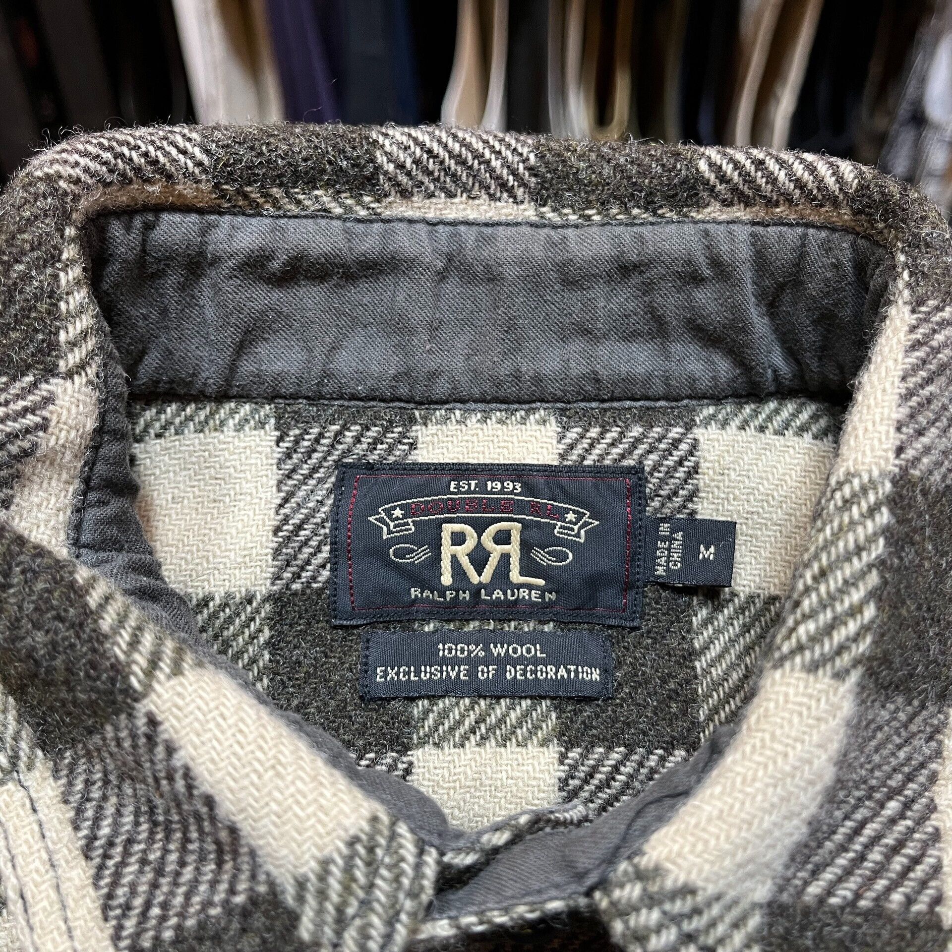 RRL Ralph Lauren RRL Double RL Wool Check Shirt Size US M / EU 48-50 / 2 - 3 Thumbnail