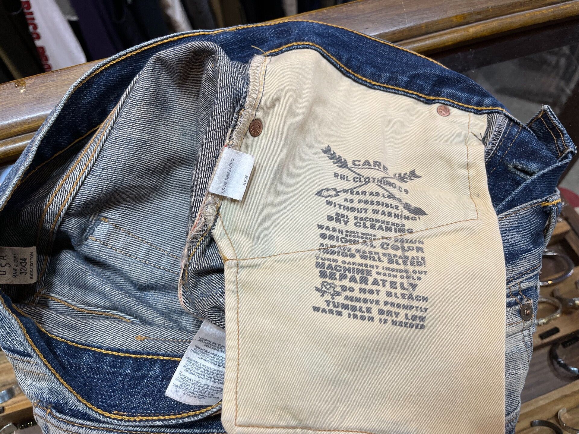 RRL Ralph Lauren RRL Vintage Distressed Jeans Size US 34 / EU 50 - 7 Thumbnail