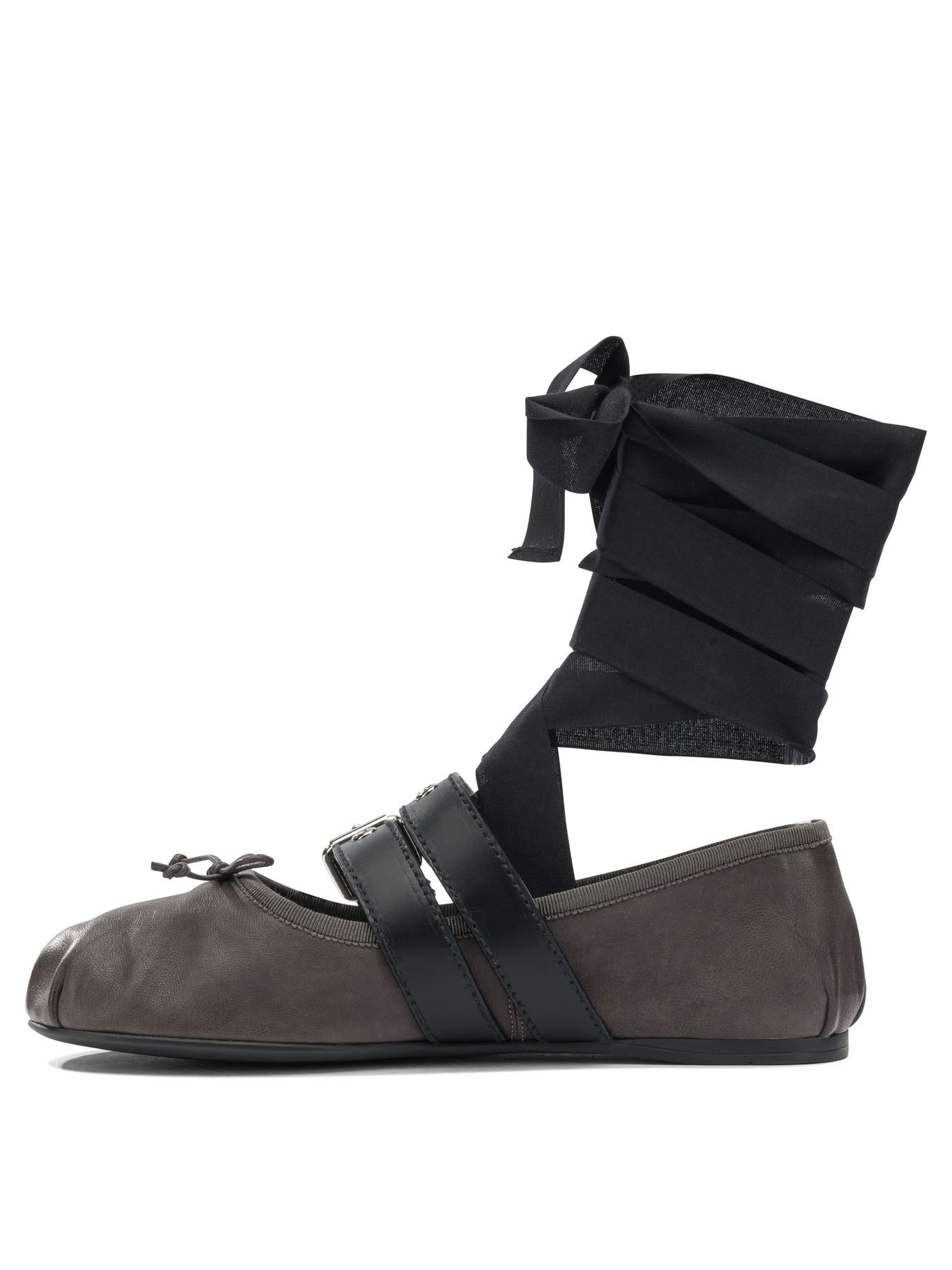 Miu Miu Miu Miu Leather Ballets Flat With Ribbon IT 37.5 Women - USA Duties Paid Size US 7.5 / IT 37.5 - 3 Thumbnail