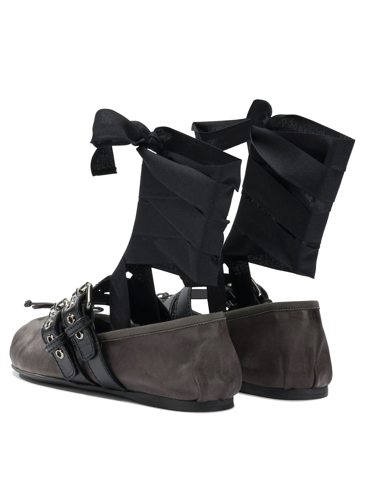 Miu Miu Miu Miu Leather Ballets Flat With Ribbon IT 38.5 Women - USA Duties Paid Size US 8.5 / IT 38.5 - 4 Thumbnail