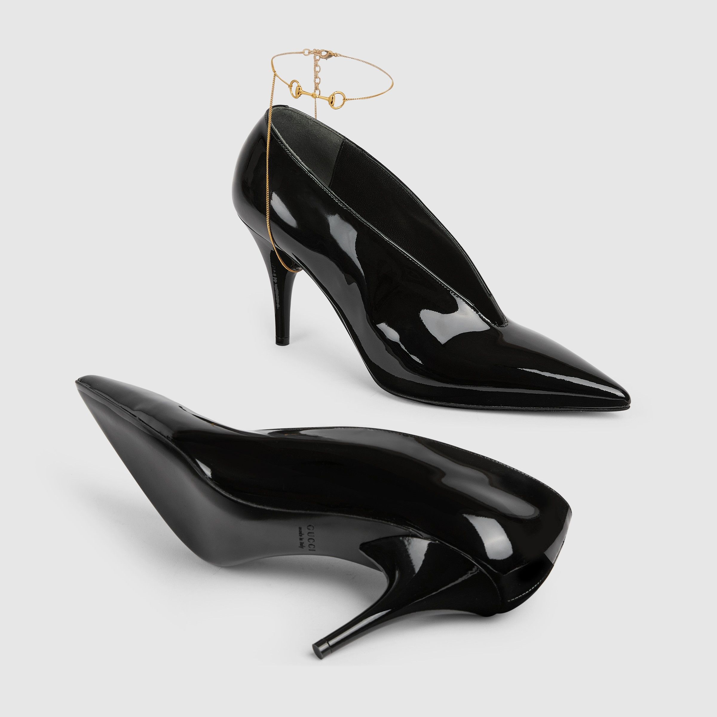 Gucci Gucci Leather Décolletté Pumps With Jewel IT 38 Women - USA Duties Paid Size US 8 / IT 38 - 3 Thumbnail