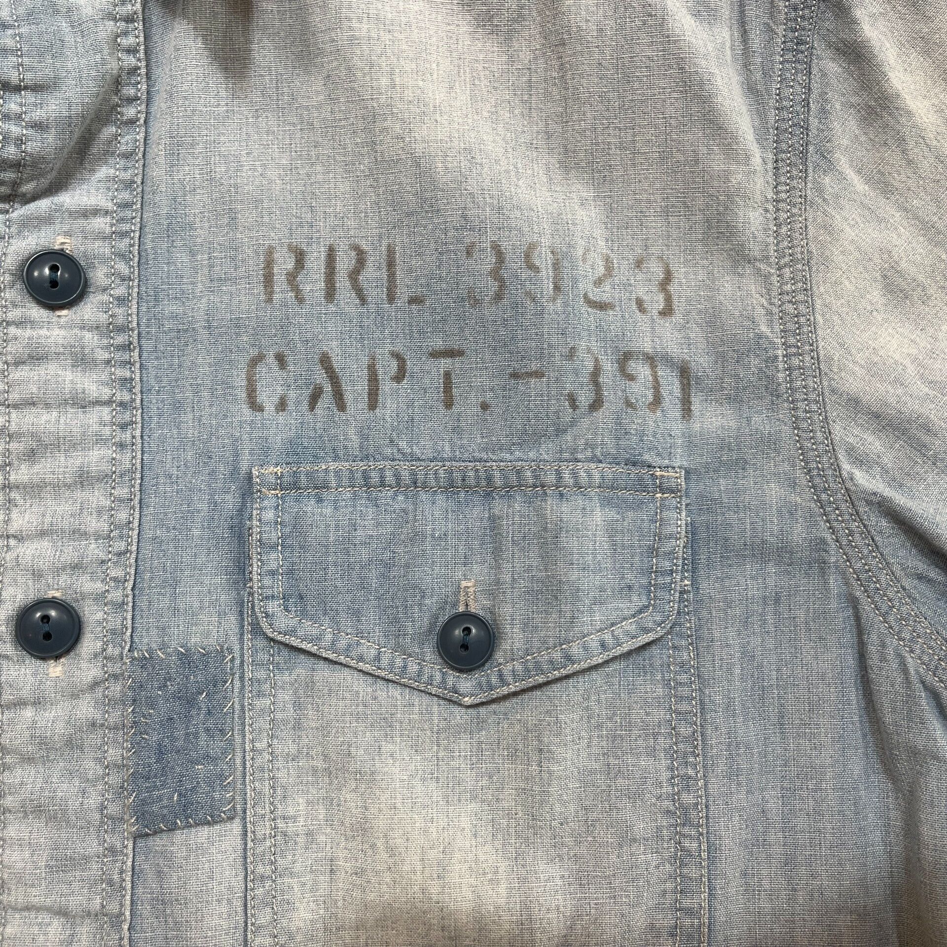 RRL Ralph Lauren RRL Distressed Patch Short-Sleeve T-Shirt Size US XS / EU 42 / 0 - 4 Thumbnail