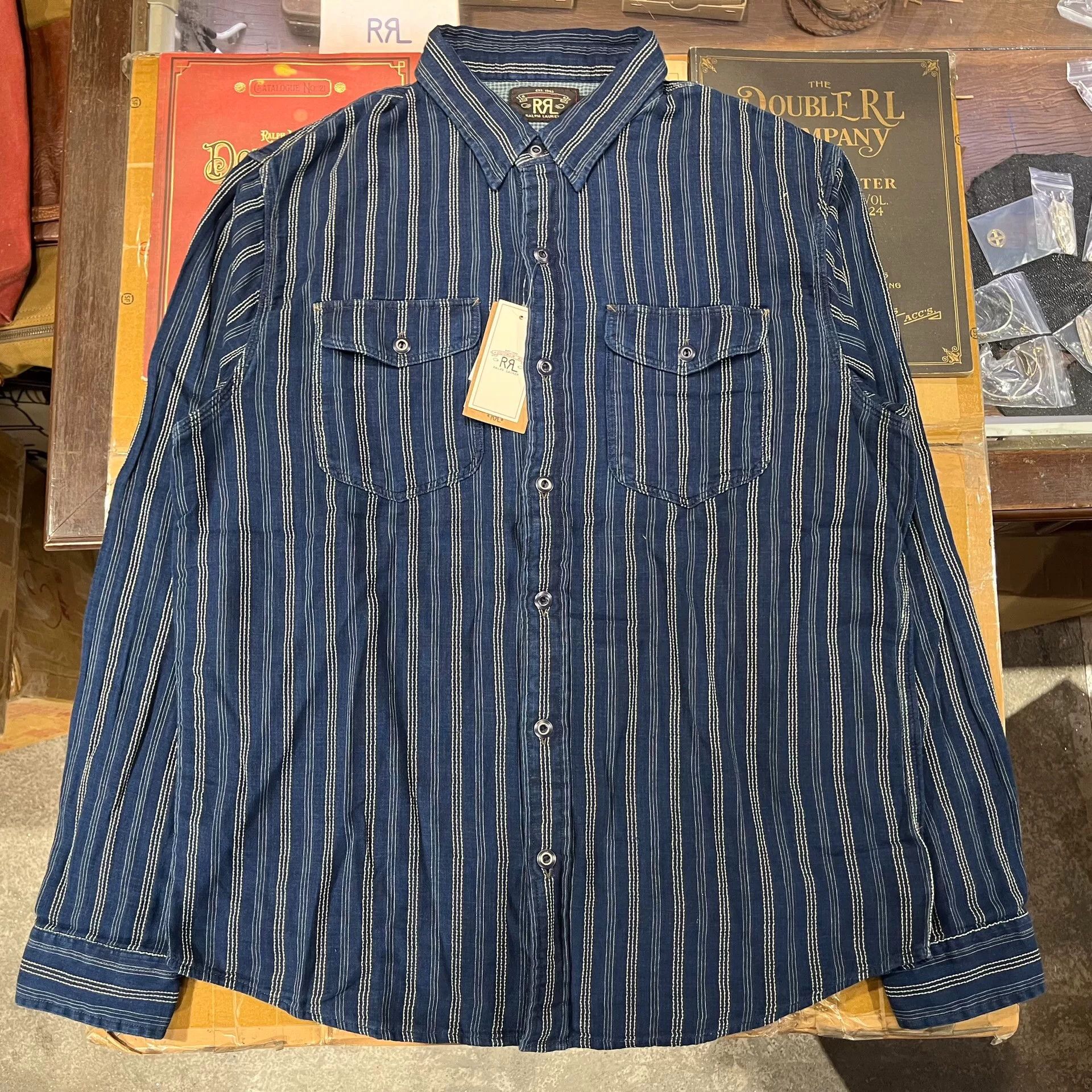 RRL Ralph Lauren RRL Double RL Striped Shirt Size US L / EU 52-54 / 3 - 2 Thumbnail