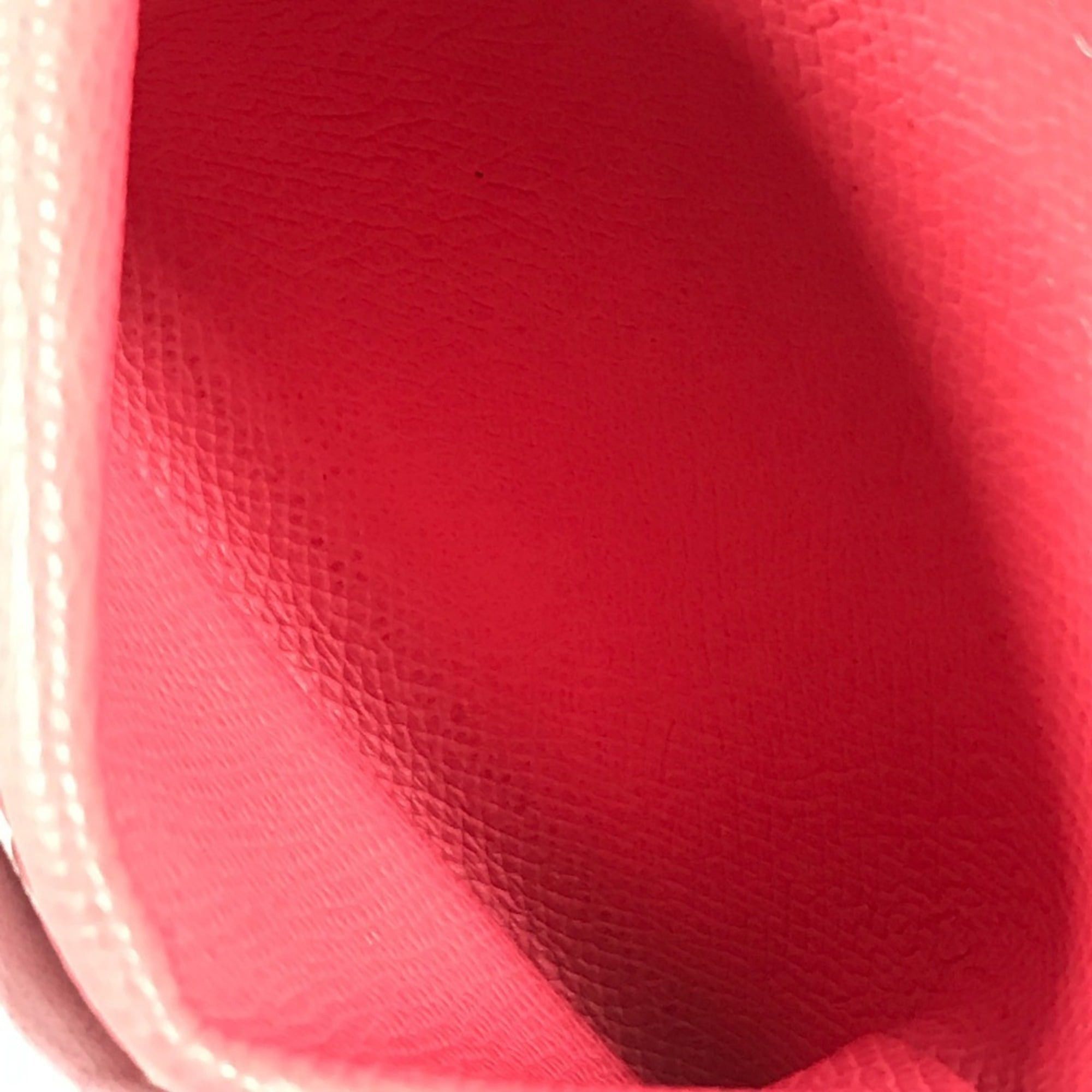 HERMES Calvi Duo business card holder, pass case, coin purse, bifold wallet, Epson, men's and women's, rose azalee pink.
