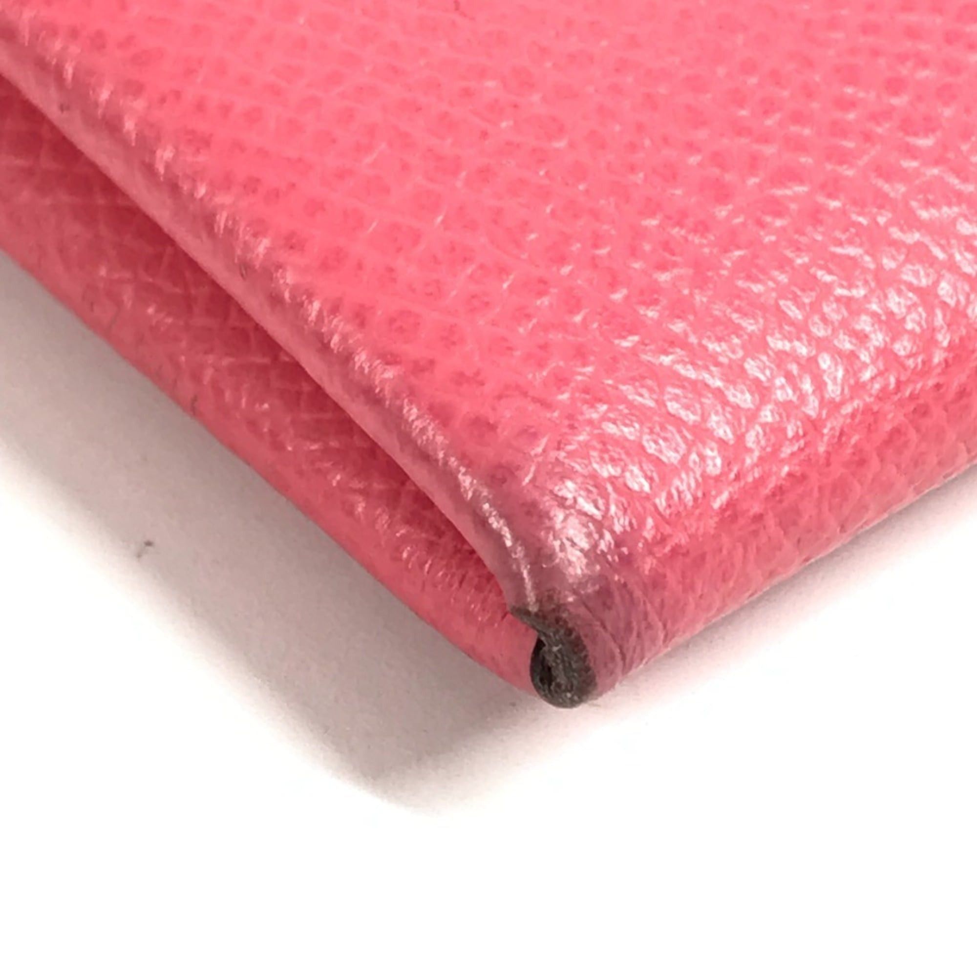 HERMES Calvi Duo business card holder, pass case, coin purse, bifold wallet, Epson, men's and women's, rose azalee pink.