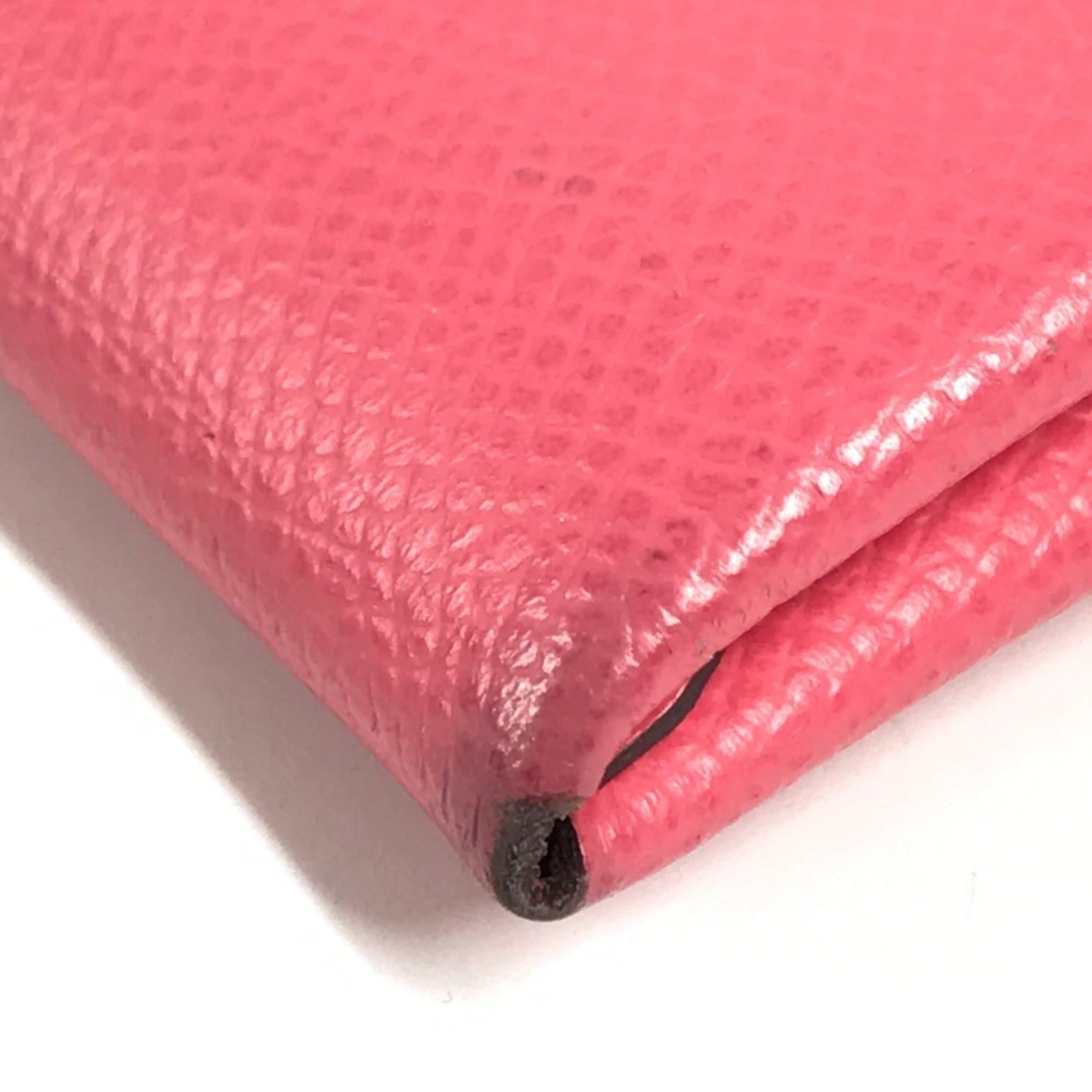 HERMES Calvi Duo business card holder, pass case, coin purse, bifold wallet, Epson, men's and women's, rose azalee pink.