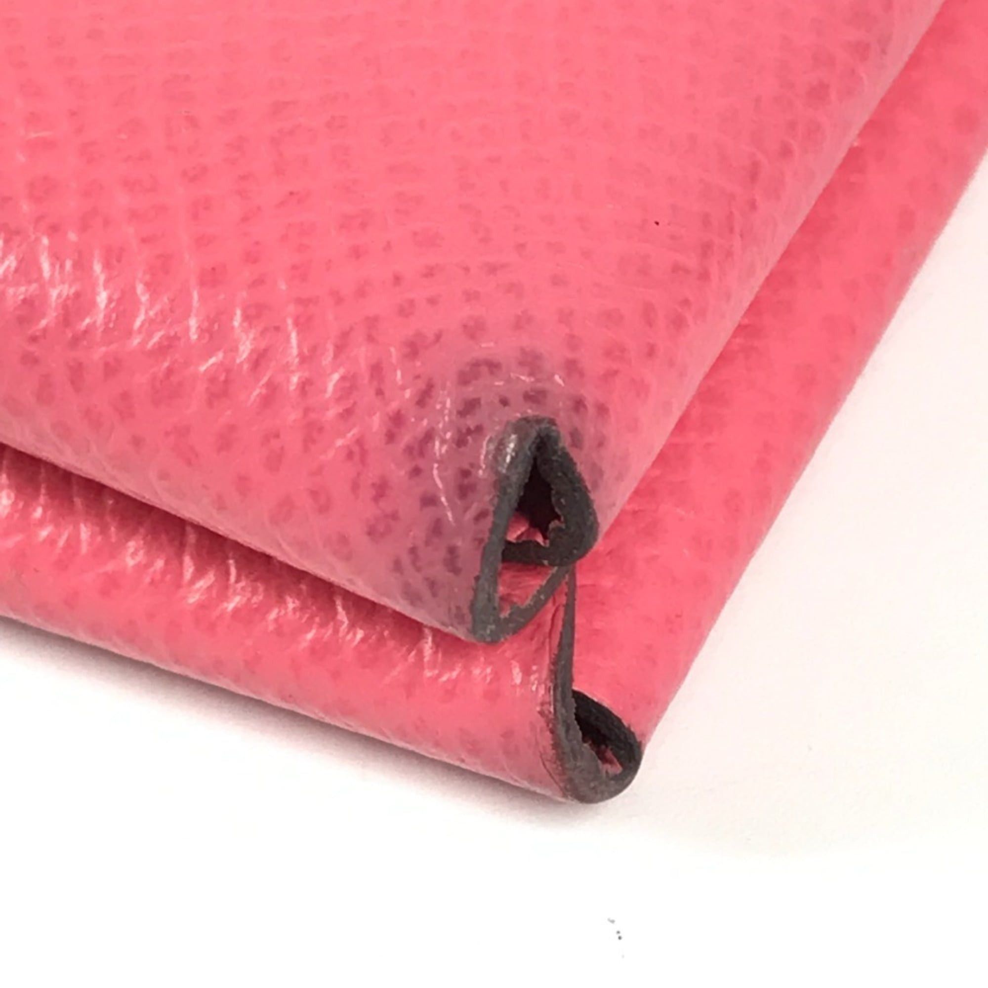 HERMES Calvi Duo business card holder, pass case, coin purse, bifold wallet, Epson, men's and women's, rose azalee pink.