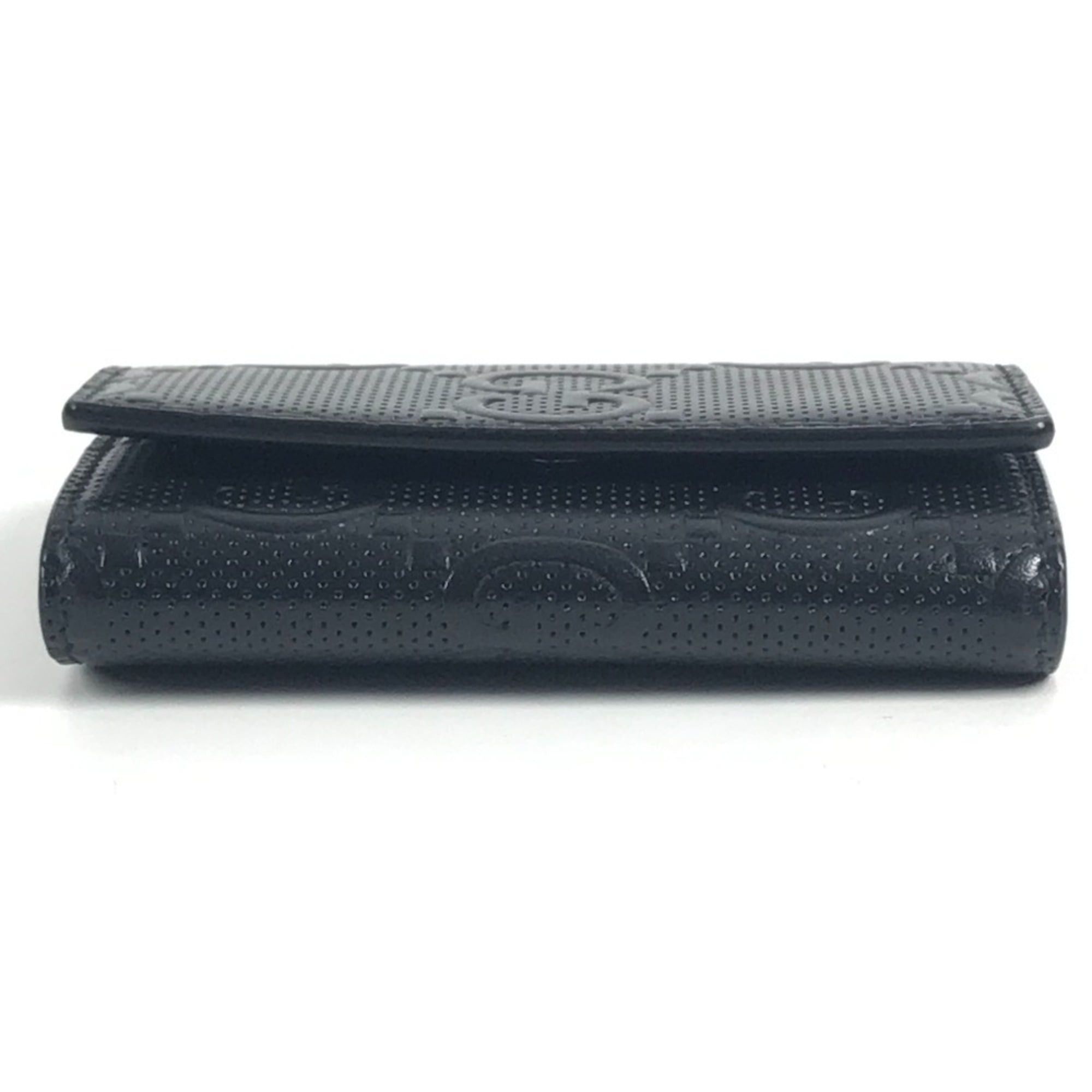 Gucci GUCCI 625565 GG Embossed Logo 6-Piece Key Case with Ring, Leather, Black, Men's/Women's Size ONE SIZE - 5 Thumbnail