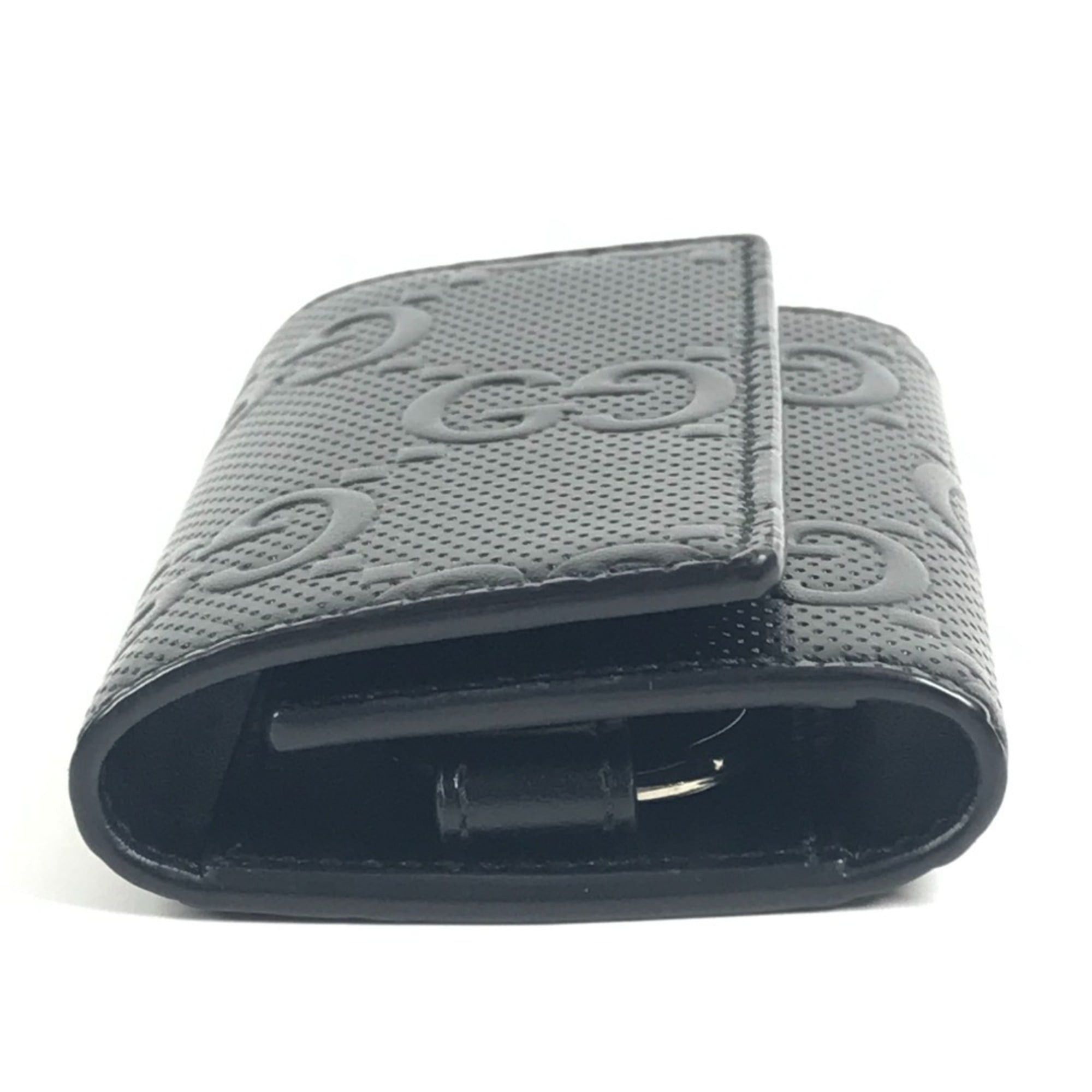 Gucci GUCCI 625565 GG Embossed Logo 6-Piece Key Case with Ring, Leather, Black, Men's/Women's Size ONE SIZE - 3 Thumbnail