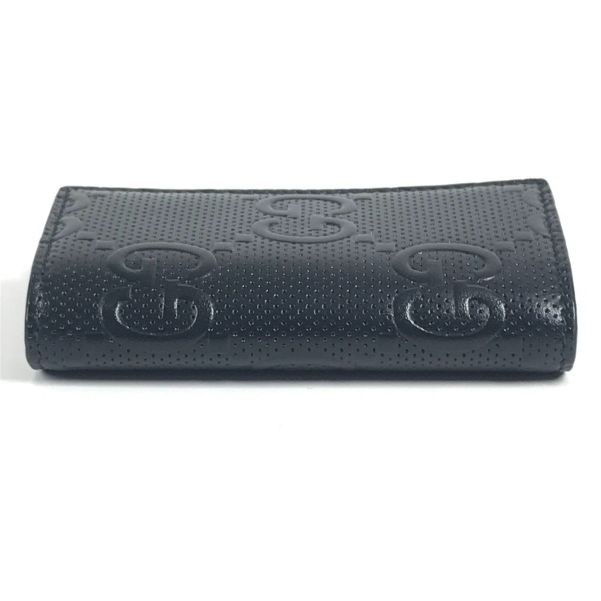 Gucci GUCCI 625565 GG Embossed Logo 6-Piece Key Case with Ring, Leather, Black, Men's/Women's Size ONE SIZE - 6 Thumbnail