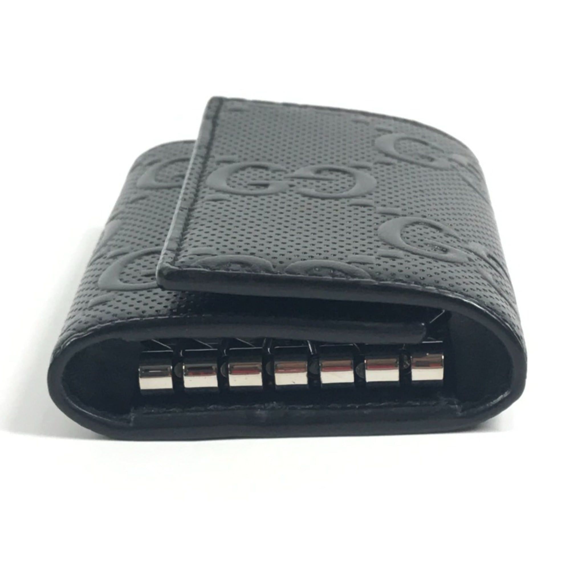 Gucci GUCCI 625565 GG Embossed Logo 6-Piece Key Case with Ring, Leather, Black, Men's/Women's Size ONE SIZE - 4 Thumbnail