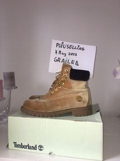 Timberland x Off White Virgil Abloh Black Velvet DS size 7 Limited Rare