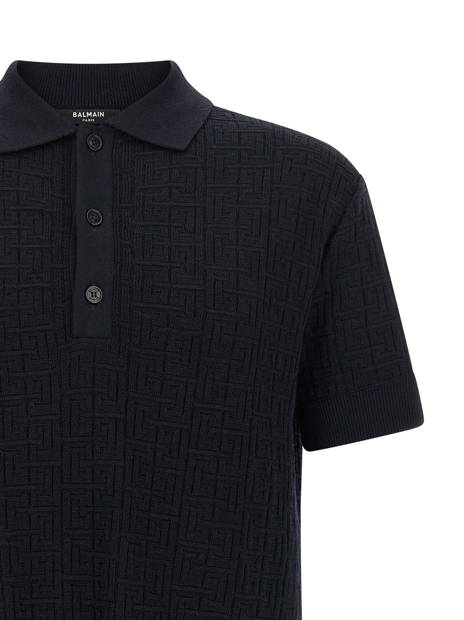 Balmain 'Monogram' knit polo shirt Size US M / EU 48-50 / 2 - 3 Thumbnail
