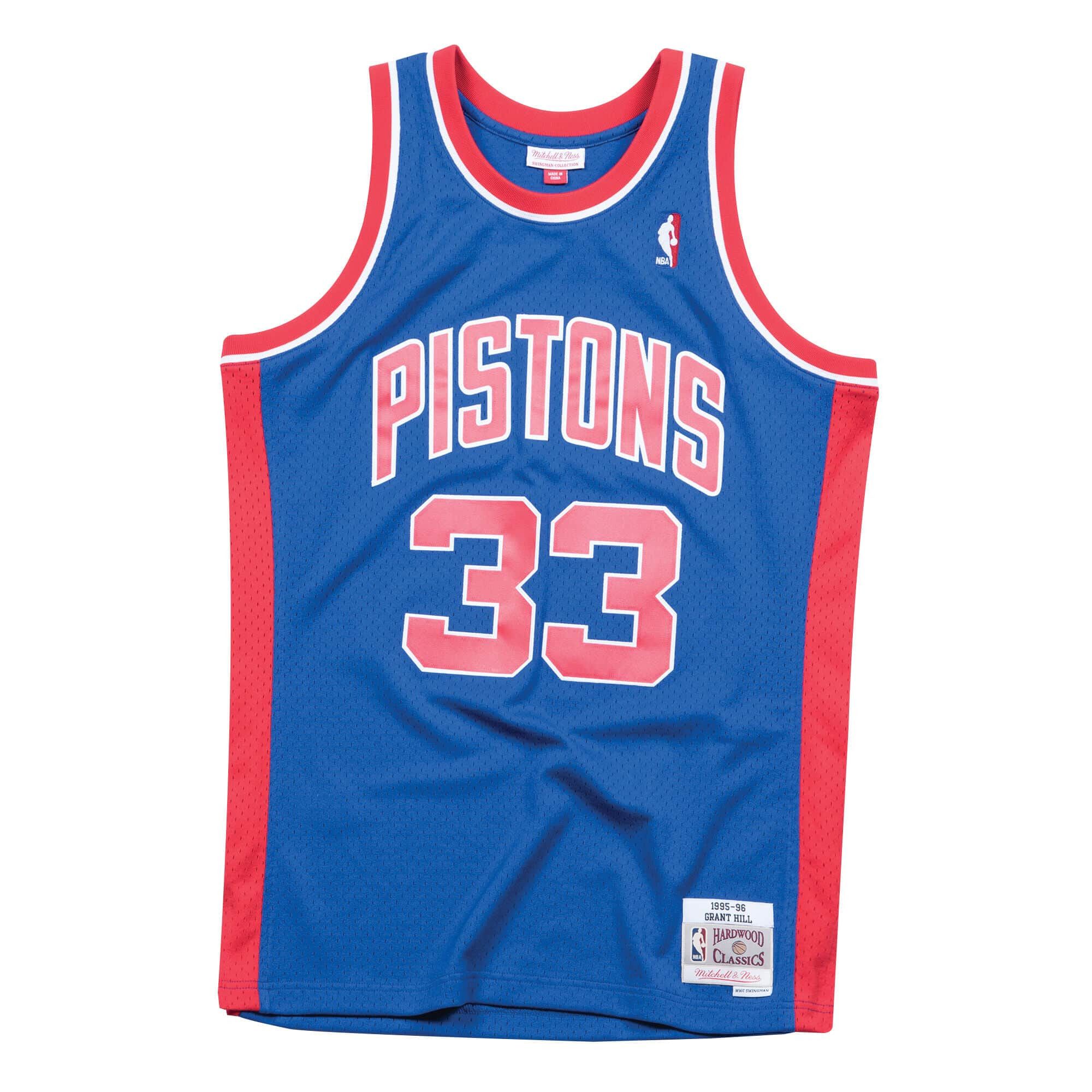 1995-96 Grant Hill Detroit Pistons Swingman Jersey Blue Red