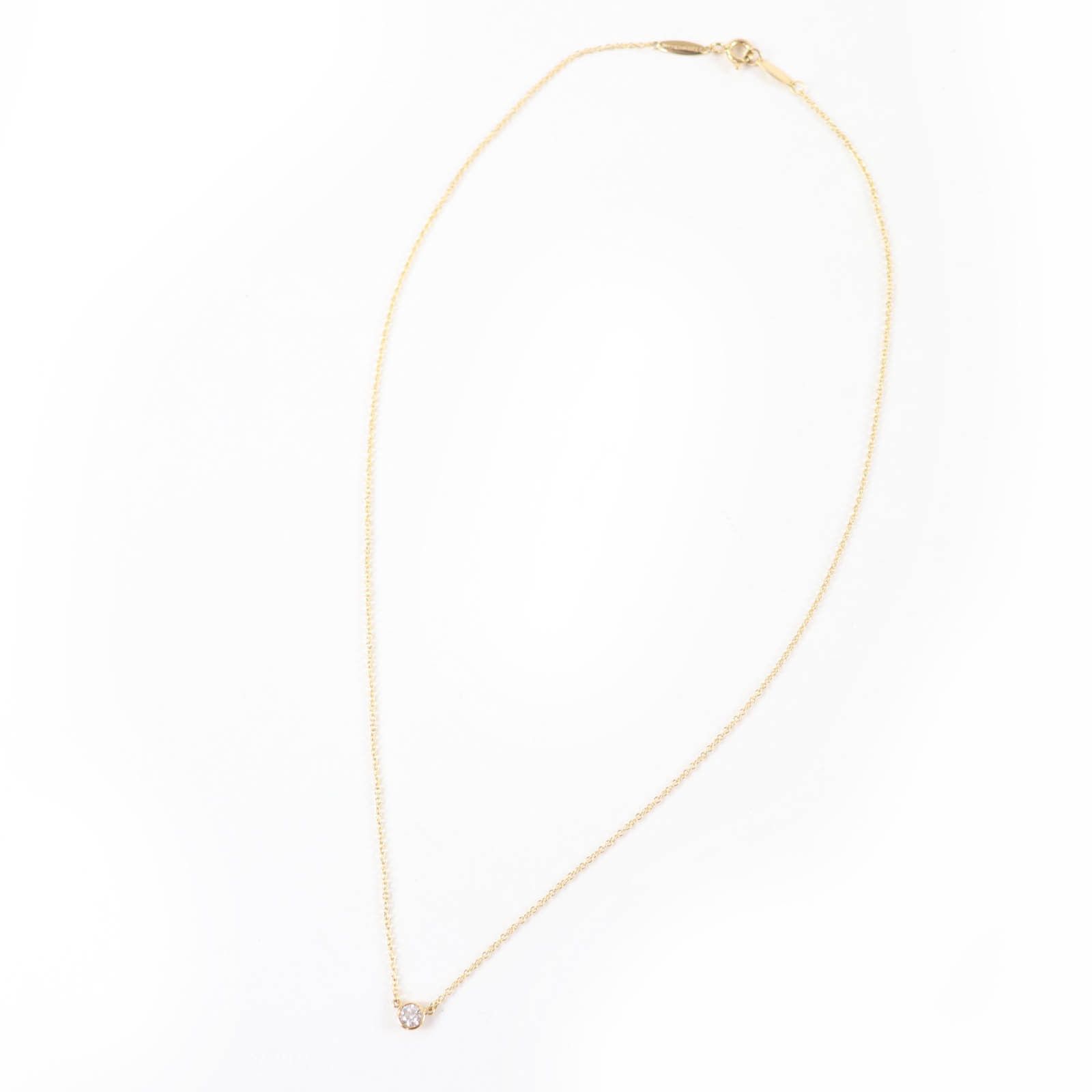 Tiffany & Co. Tiffany & Co. TIFFANY&Co. Au750 Single Diamond Pendant Necklace Precious Metal Necklace DUTY FREE for USA Size ONE SIZE - 2 Thumbnail