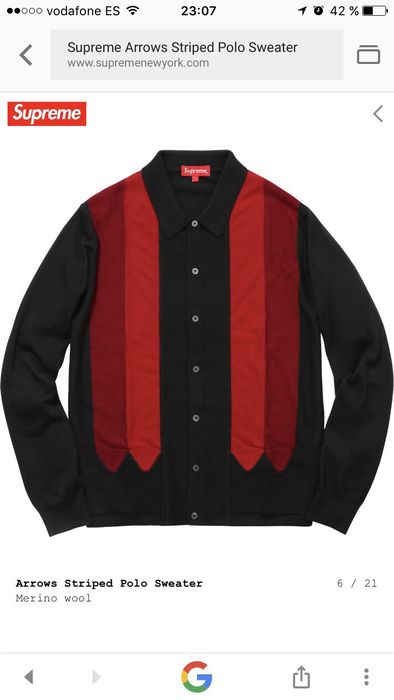 Supreme Arrows Striped Polo Sweater | Grailed