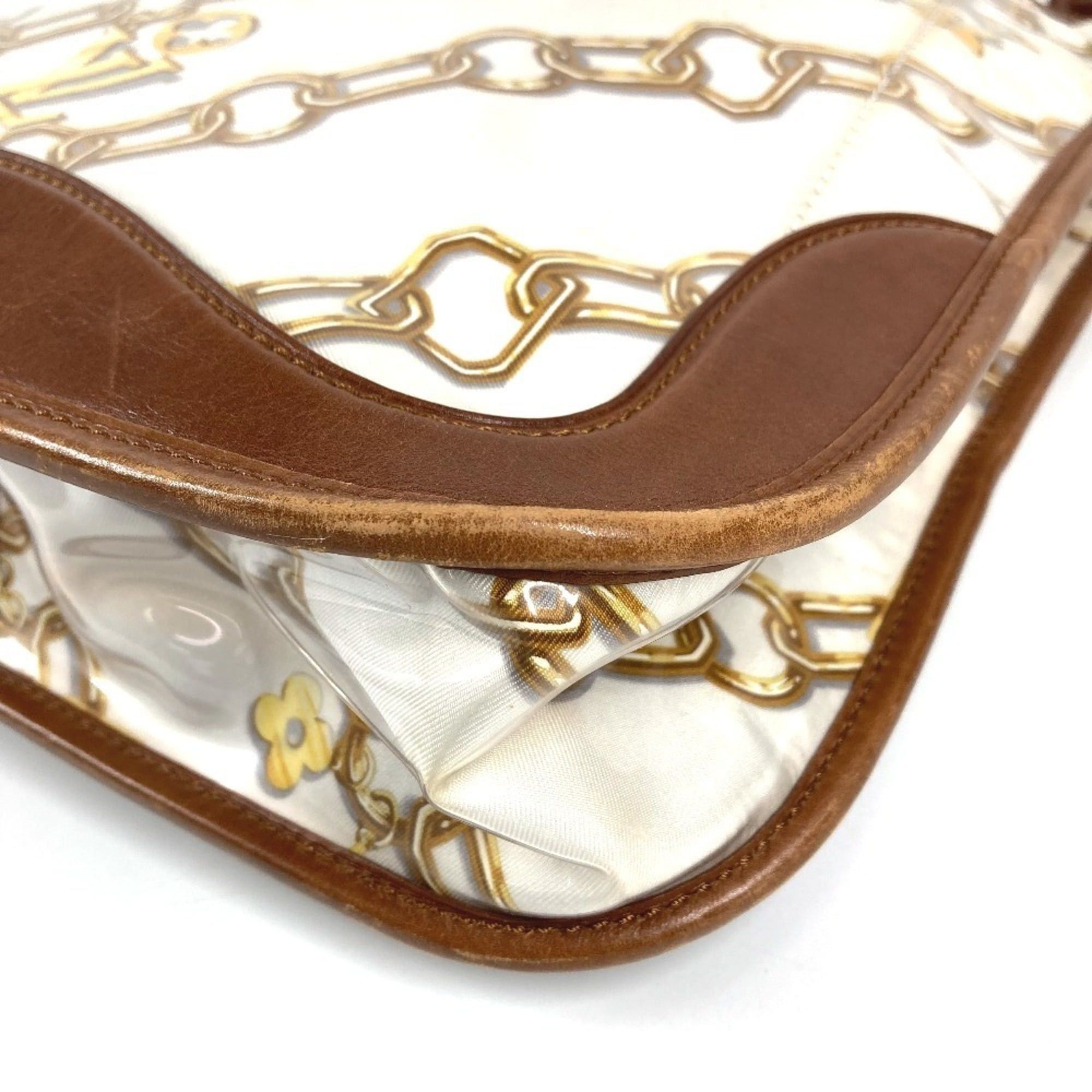 LOUIS VUITTON M95158 Monogram Charm Musette Shoulder Bag with Chain Pattern, Vinyl and Leather, Women's, White