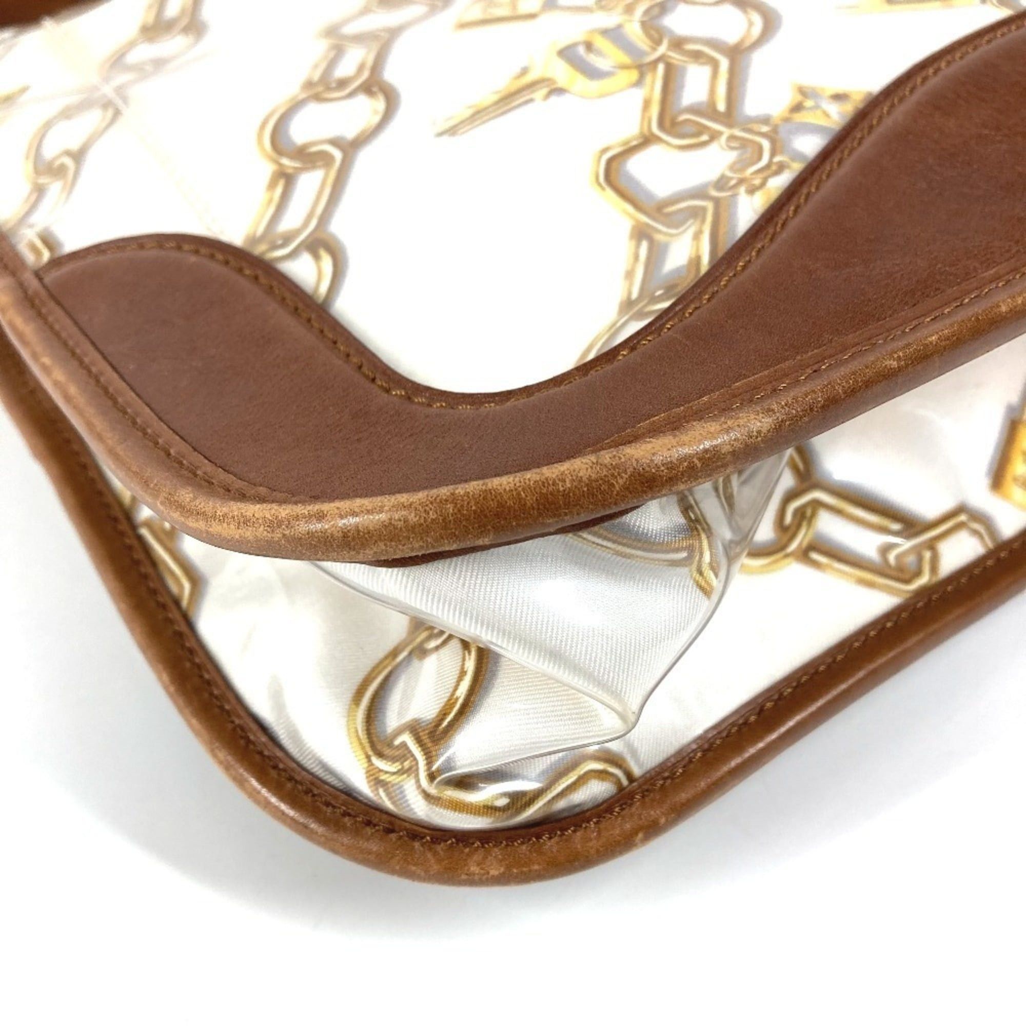 LOUIS VUITTON M95158 Monogram Charm Musette Shoulder Bag with Chain Pattern, Vinyl and Leather, Women's, White