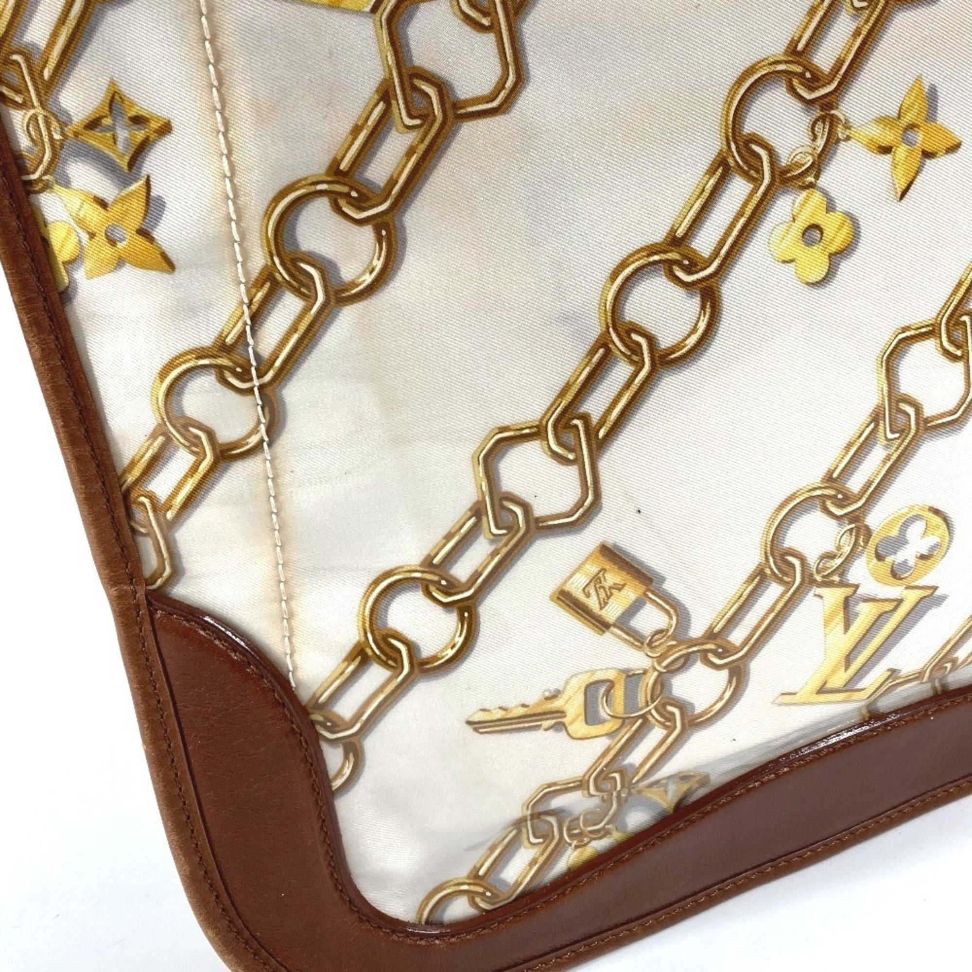 LOUIS VUITTON M95158 Monogram Charm Musette Shoulder Bag with Chain Pattern, Vinyl and Leather, Women's, White