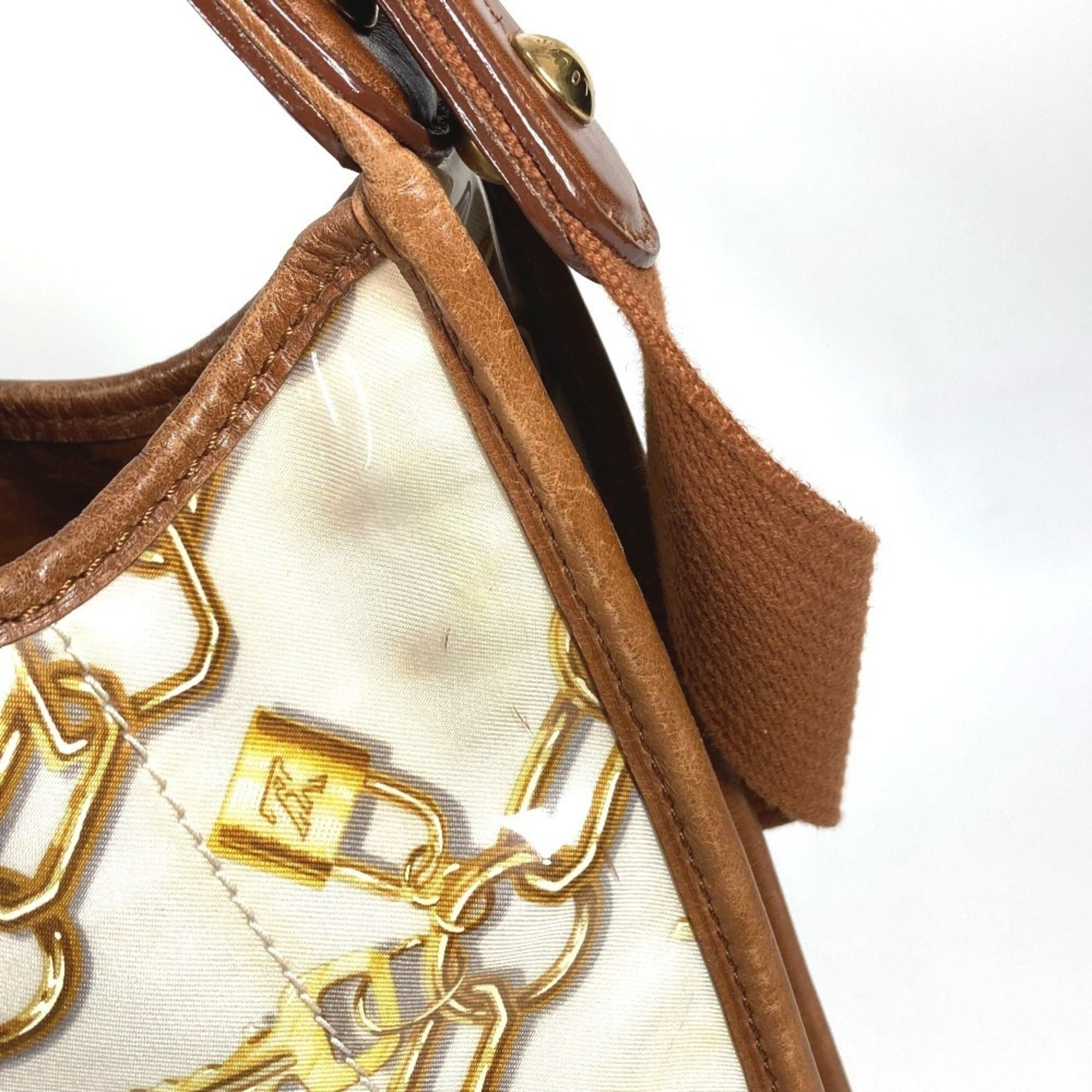 LOUIS VUITTON M95158 Monogram Charm Musette Shoulder Bag with Chain Pattern, Vinyl and Leather, Women's, White