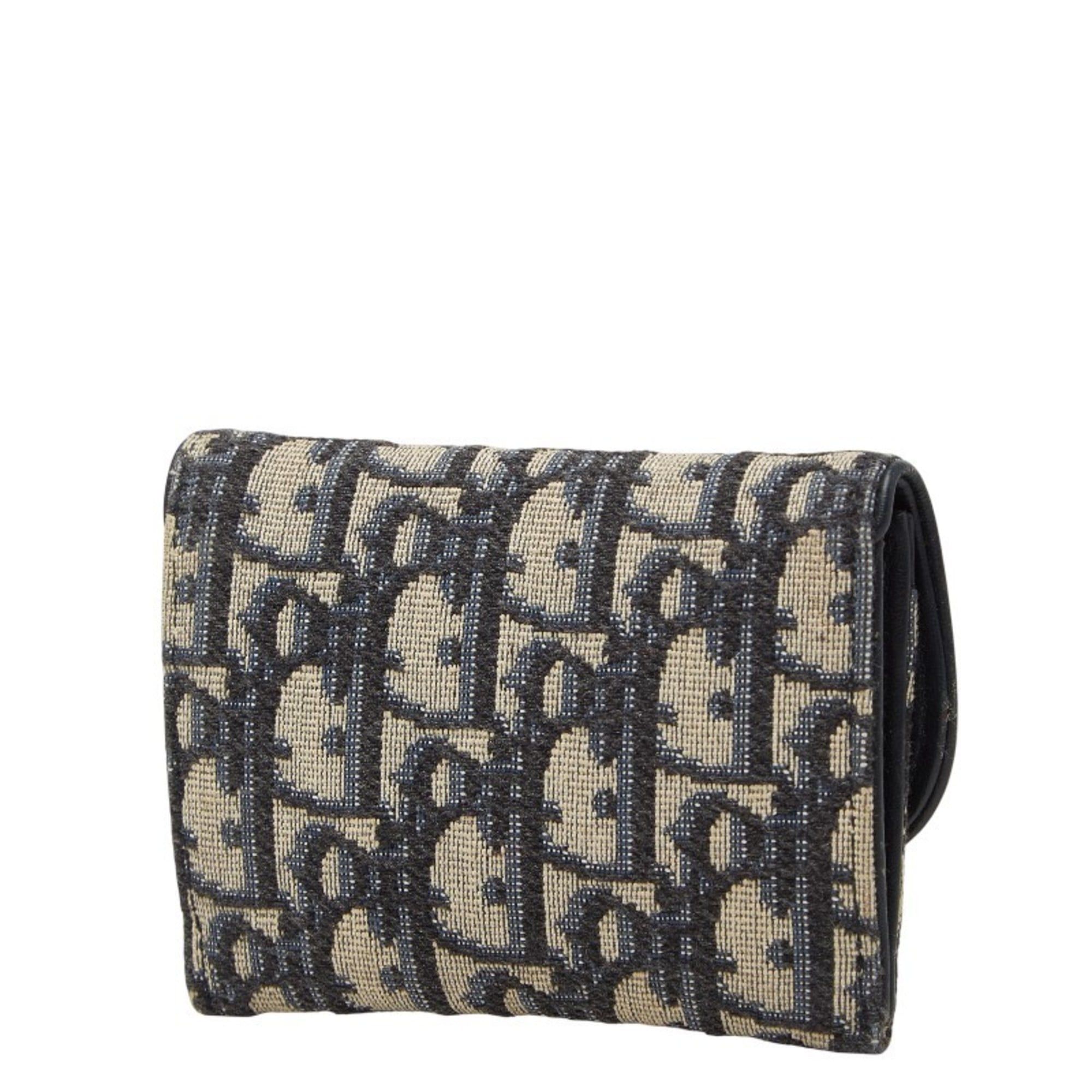 Dior Christian Dior Dior Oblique Jacquard Wallet/Coin Case, Navy Canvas and Leather, Women's, Size ONE SIZE - 2 Thumbnail