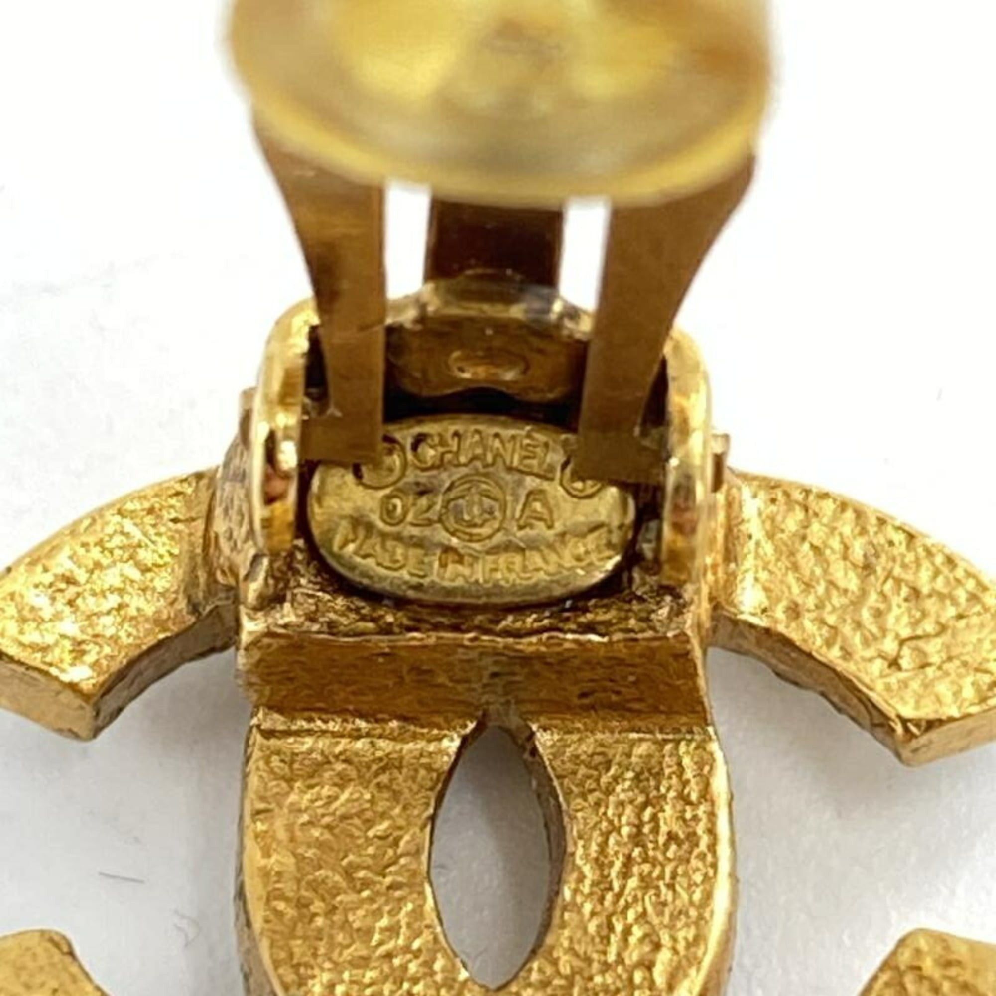 Chanel CHANEL Coco Mark Rhinestone Earrings, Gold Size ONE SIZE - 7 Thumbnail