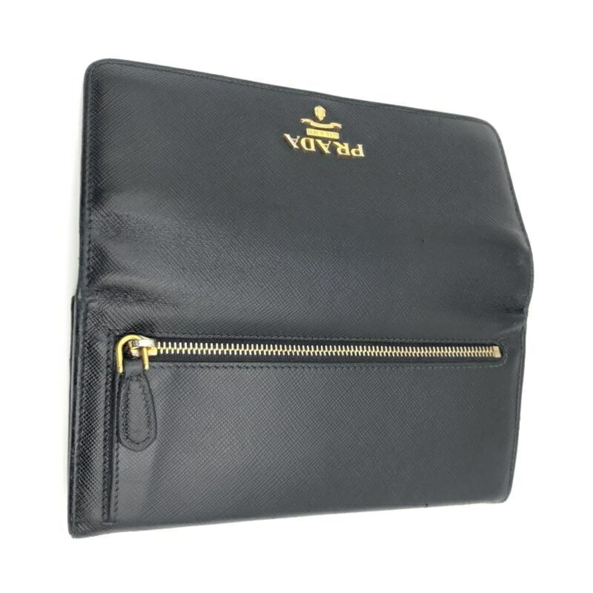 Prada PRADA Saffiano Long Wallet 62 B Black Prada Size ONE SIZE - 5 Thumbnail