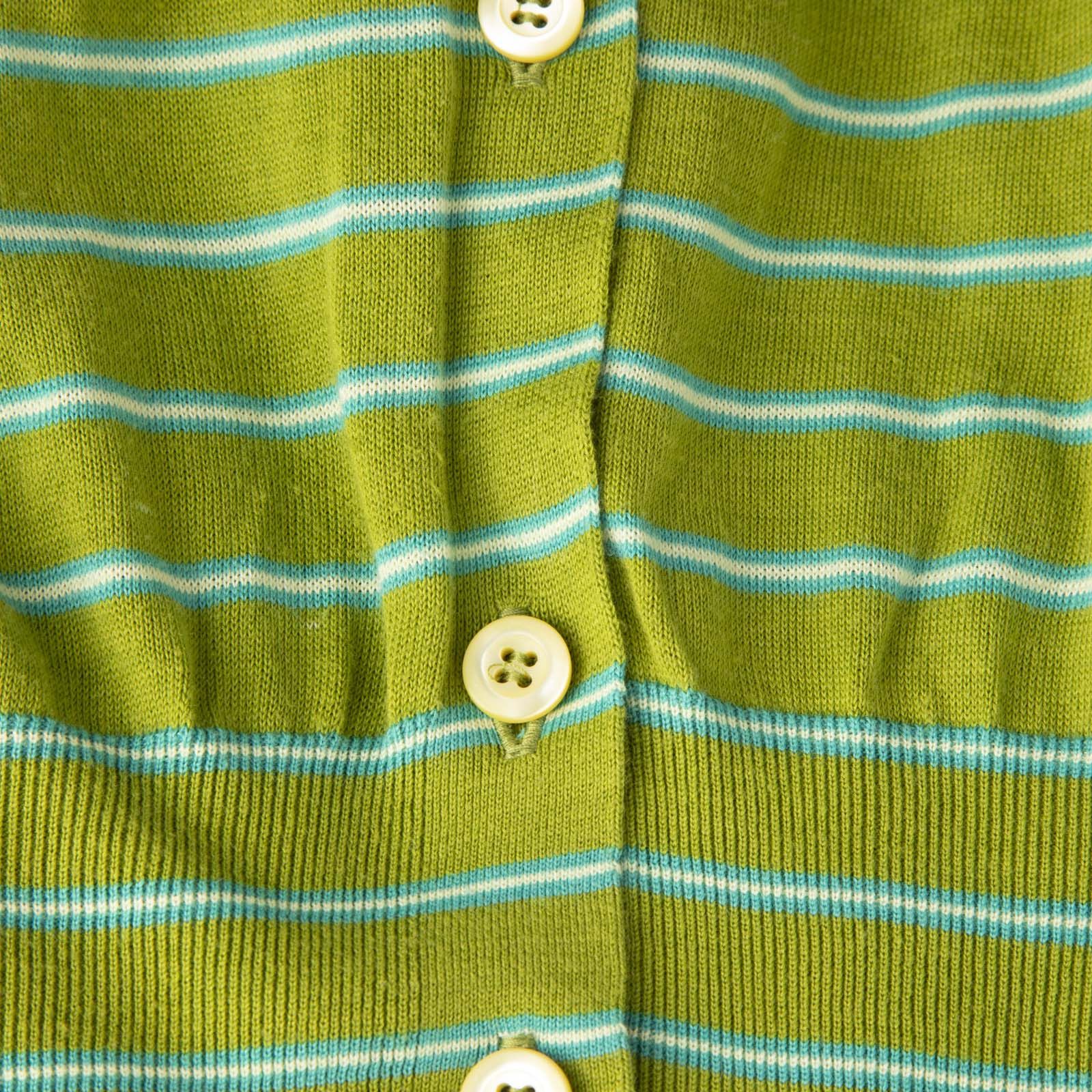 Prada Green Striped Button Up Cardigan Size S / US 4 / IT 40 - 3 Thumbnail