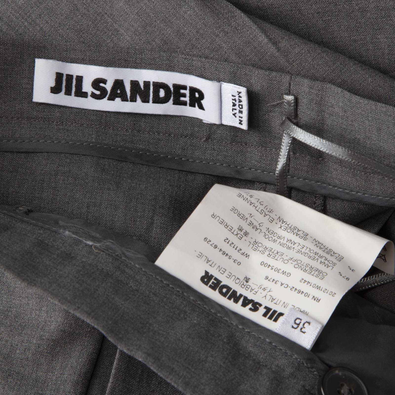 Jil Sander Grey Wool Slim Trousers Size 28" / US 6 / IT 42 - 5 Thumbnail