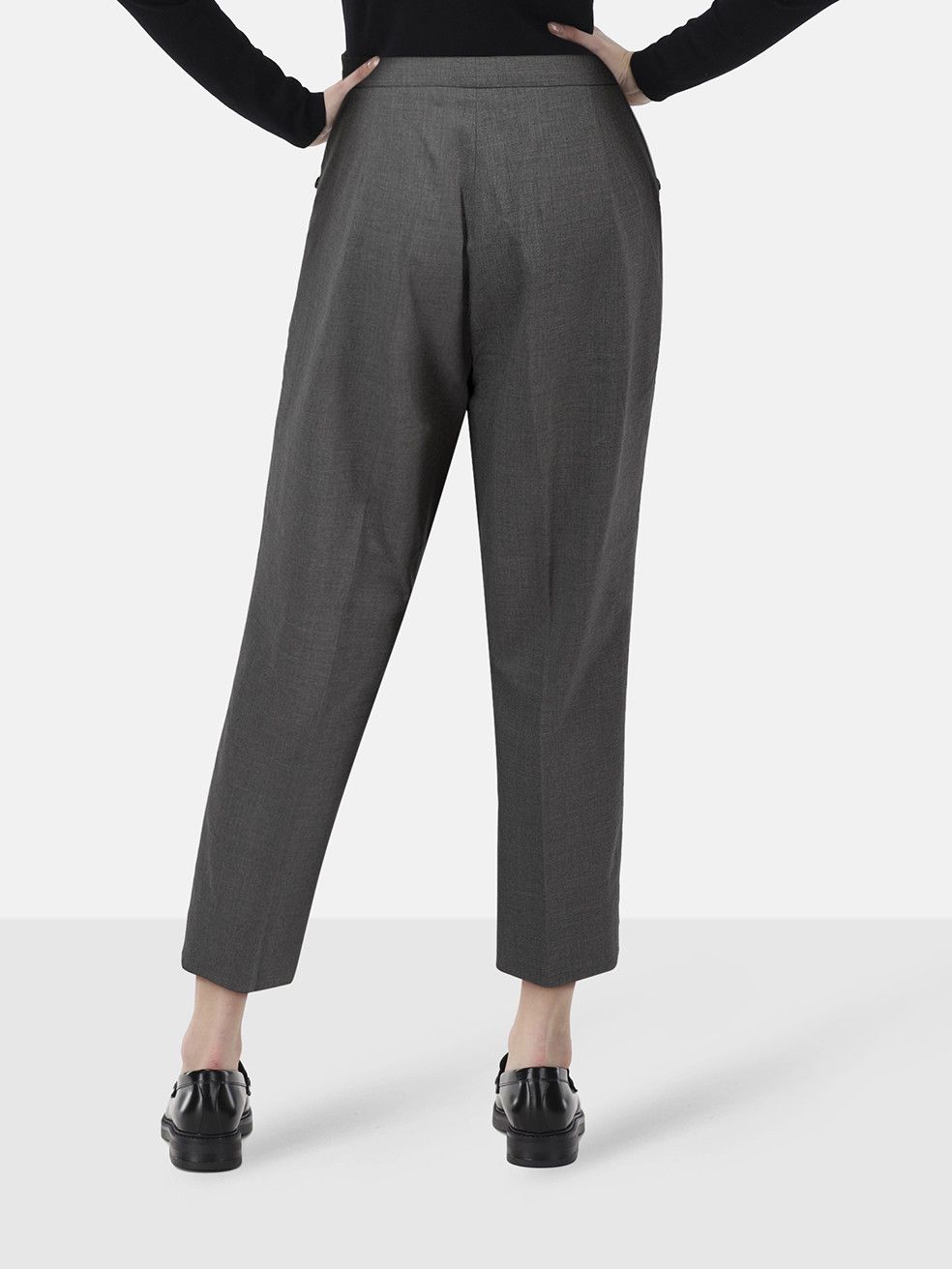 Jil Sander Grey Wool Slim Trousers Size 28" / US 6 / IT 42 - 2 Thumbnail