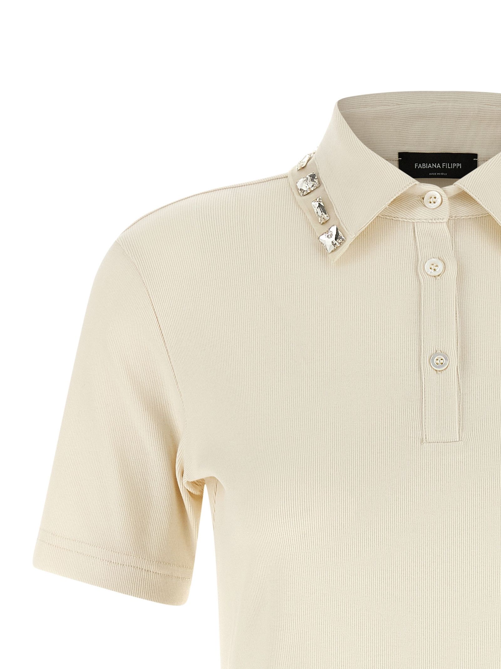 Fabiana Filippi Crystal collar polo shirt Size M / US 6-8 / IT 42-44 - 3 Thumbnail