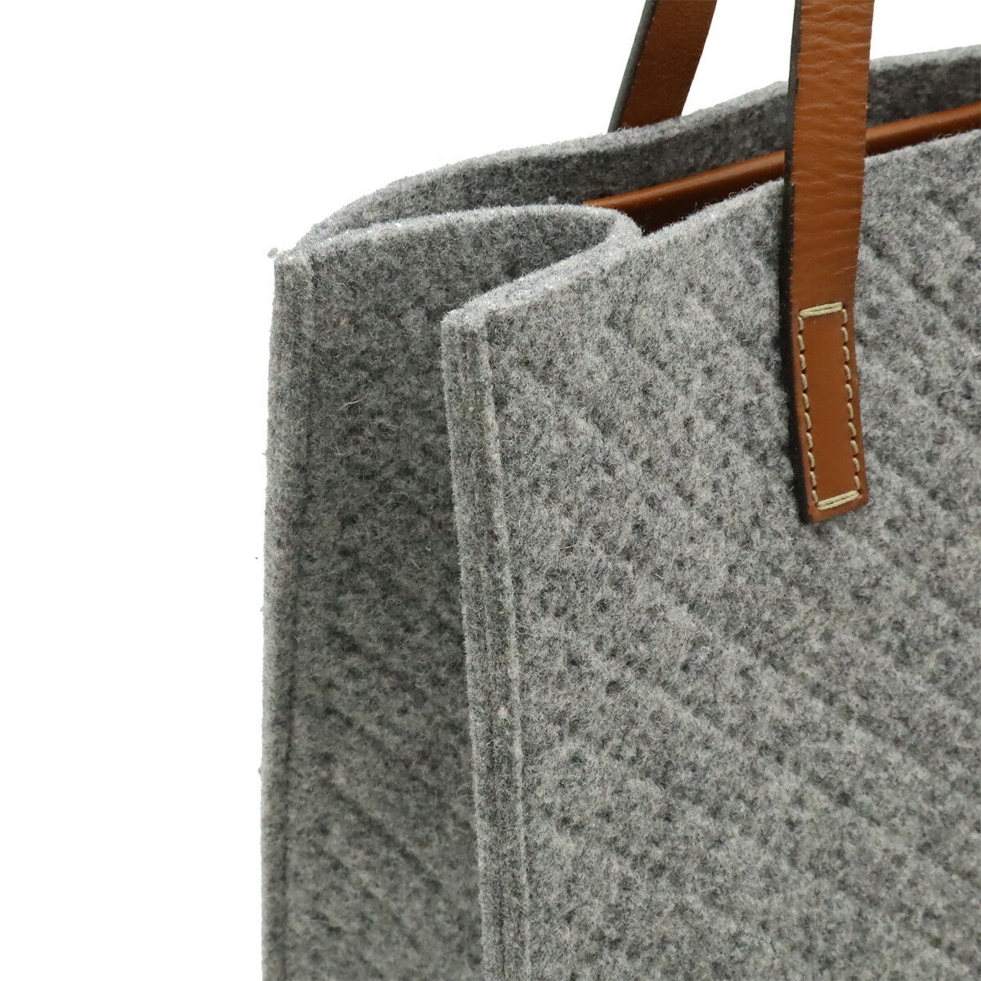 Gucci GUCCI Diamante Tote Bag, Shoulder Handbag, Felt, Wool, Leather, Gray, Brown, 295267 Size ONE SIZE - 7 Thumbnail