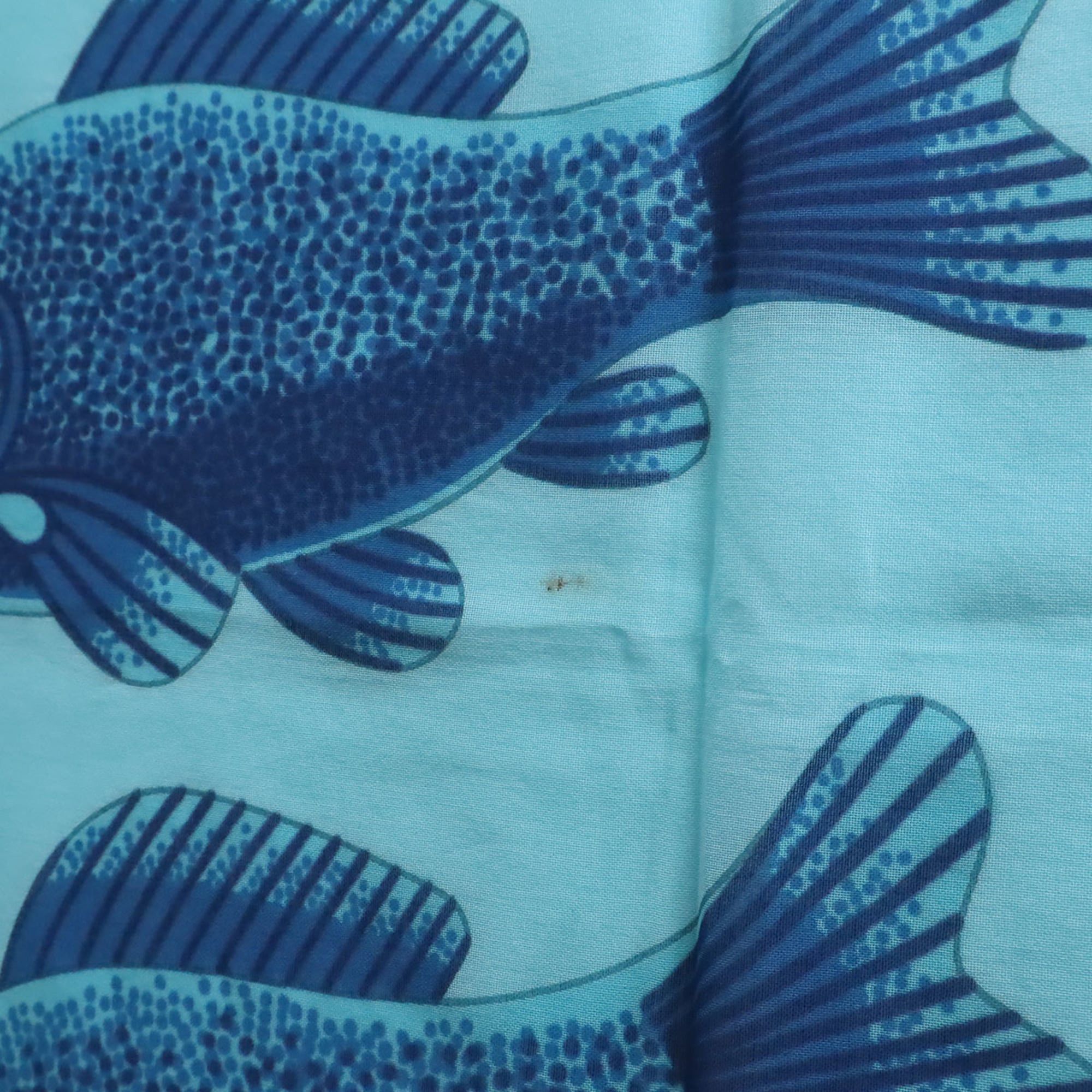 Hermes HERMES Large Stole, Scarf, Muffler, Shawl, Pareo, Fish Motif, 100% Cotton, Blue, Yellow Size ONE SIZE - 5 Thumbnail