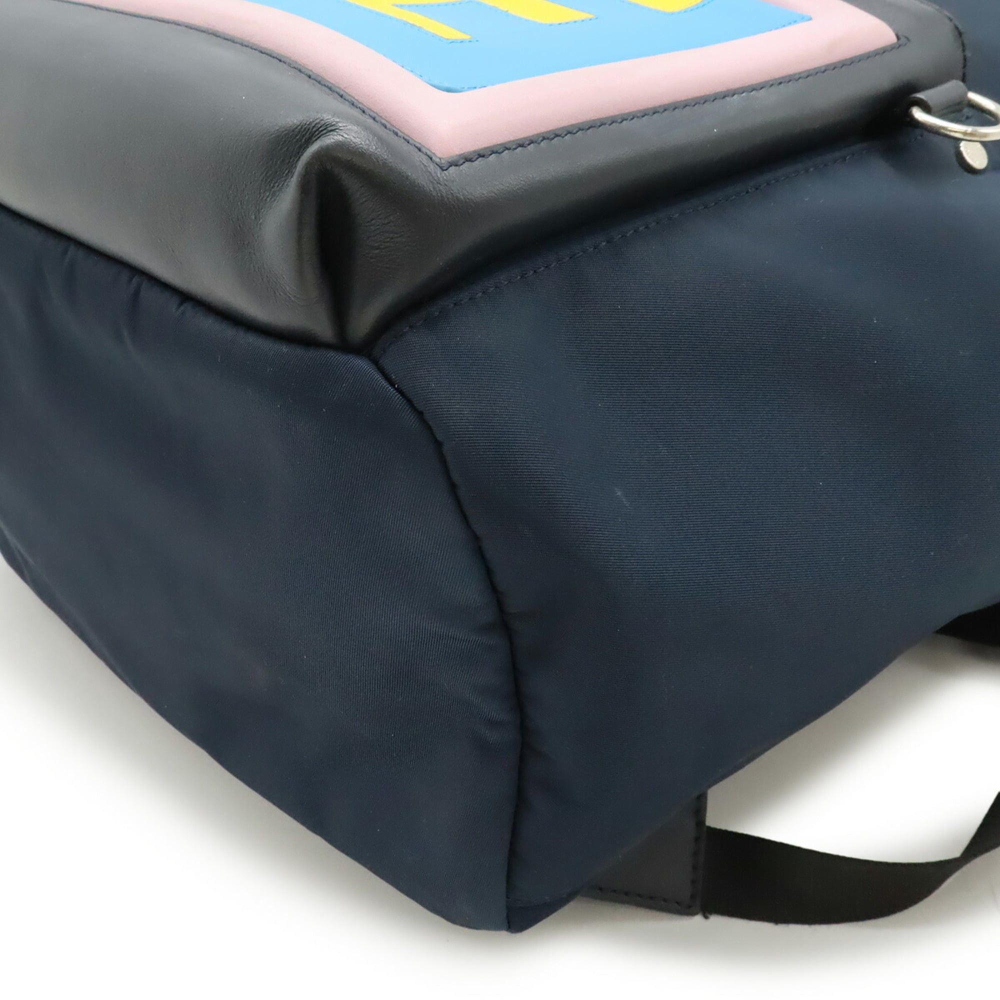 Fendi FENDI Backpack Rucksack Daypack Nylon Leather Navy Pink Blue 7VZ035 Size ONE SIZE - 4 Thumbnail