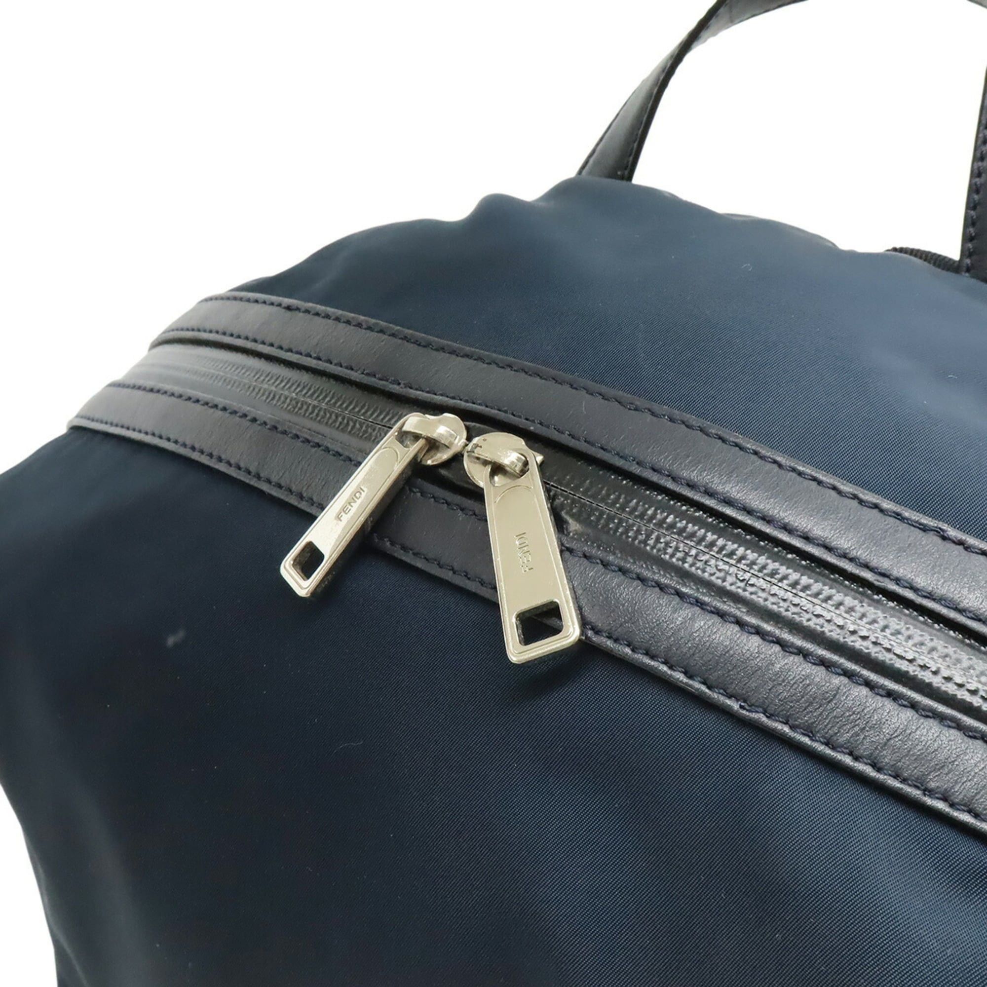 Fendi FENDI Backpack Rucksack Daypack Nylon Leather Navy Pink Blue 7VZ035 Size ONE SIZE - 7 Thumbnail