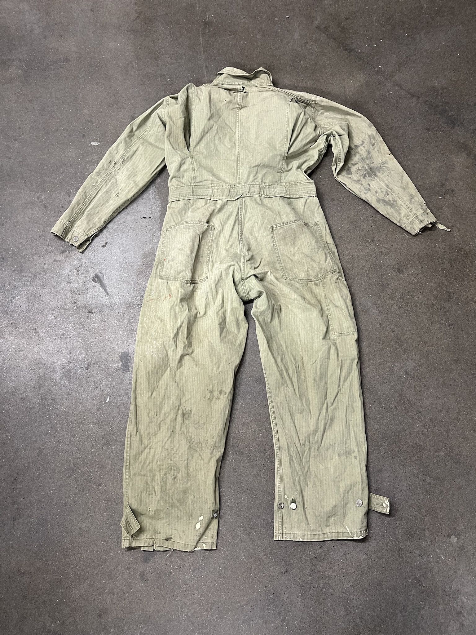 Vintage True Vintage 1940s/1950s Star Button HBT Distressed Coverall Suit Size Size US L / EU 52-54 / 3 - 4 Thumbnail