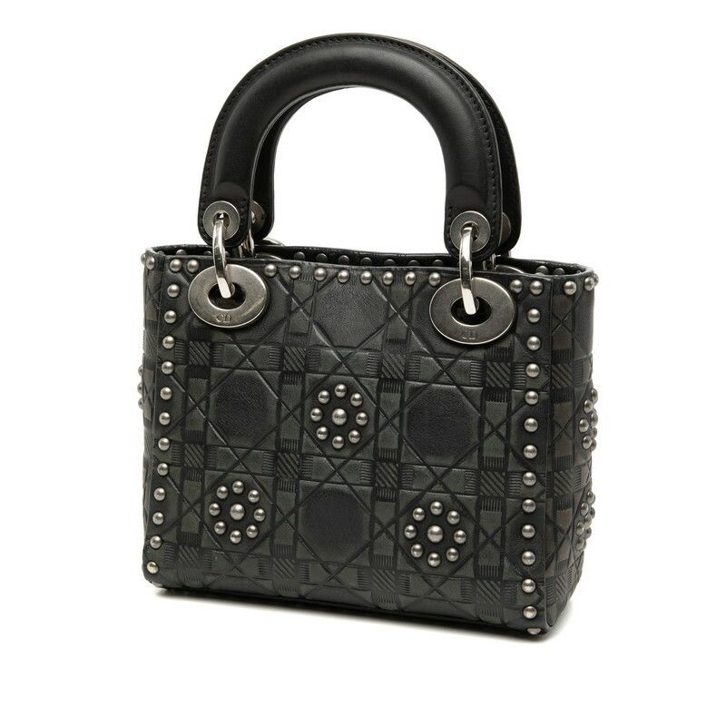 Dior Dior Lady Dior Cannage Studs Leather 2way Bag Leather Shoulder Bag DUTY FREE for USA