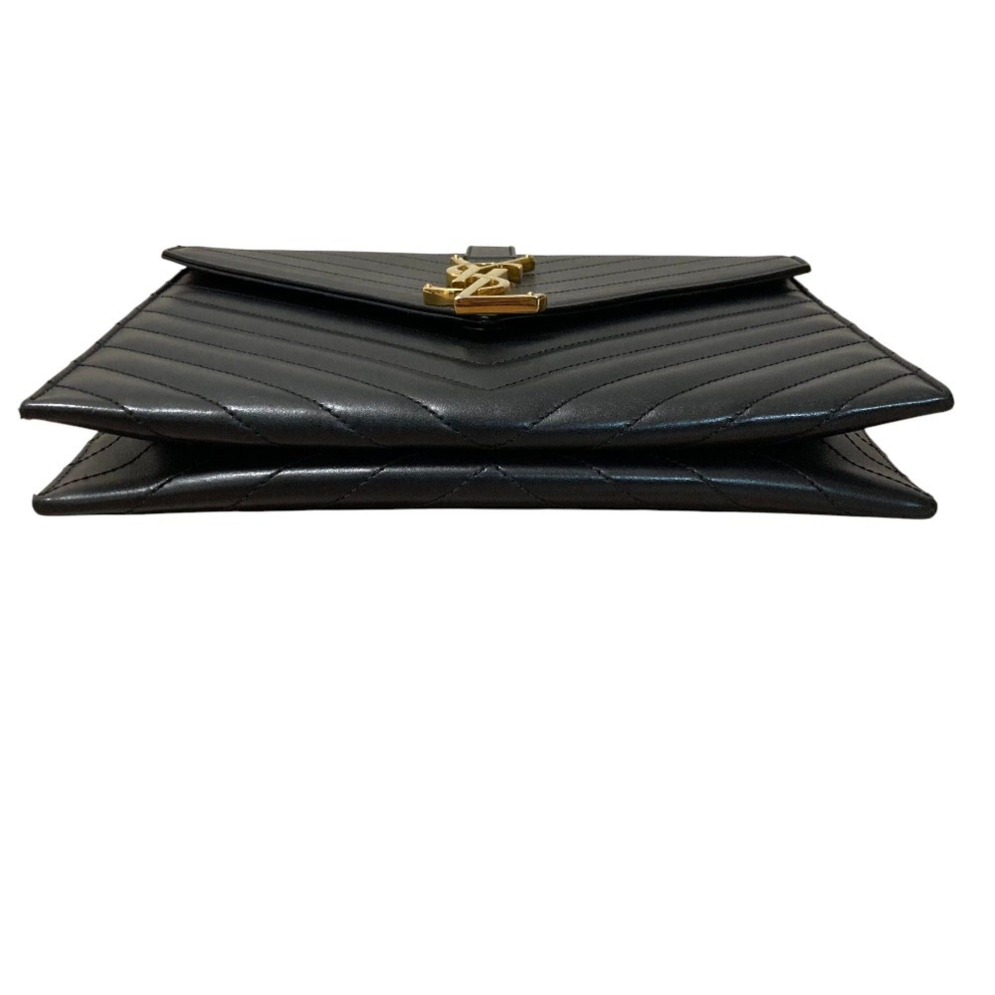 Yves Saint Laurent Yves Saint Laurent SAINT LAURENT PARIS BO MONOGRAMME Cassandra V-Stitch Chain Shoulder Bag in Black for Women Size ONE SIZE - 8 Thumbnail