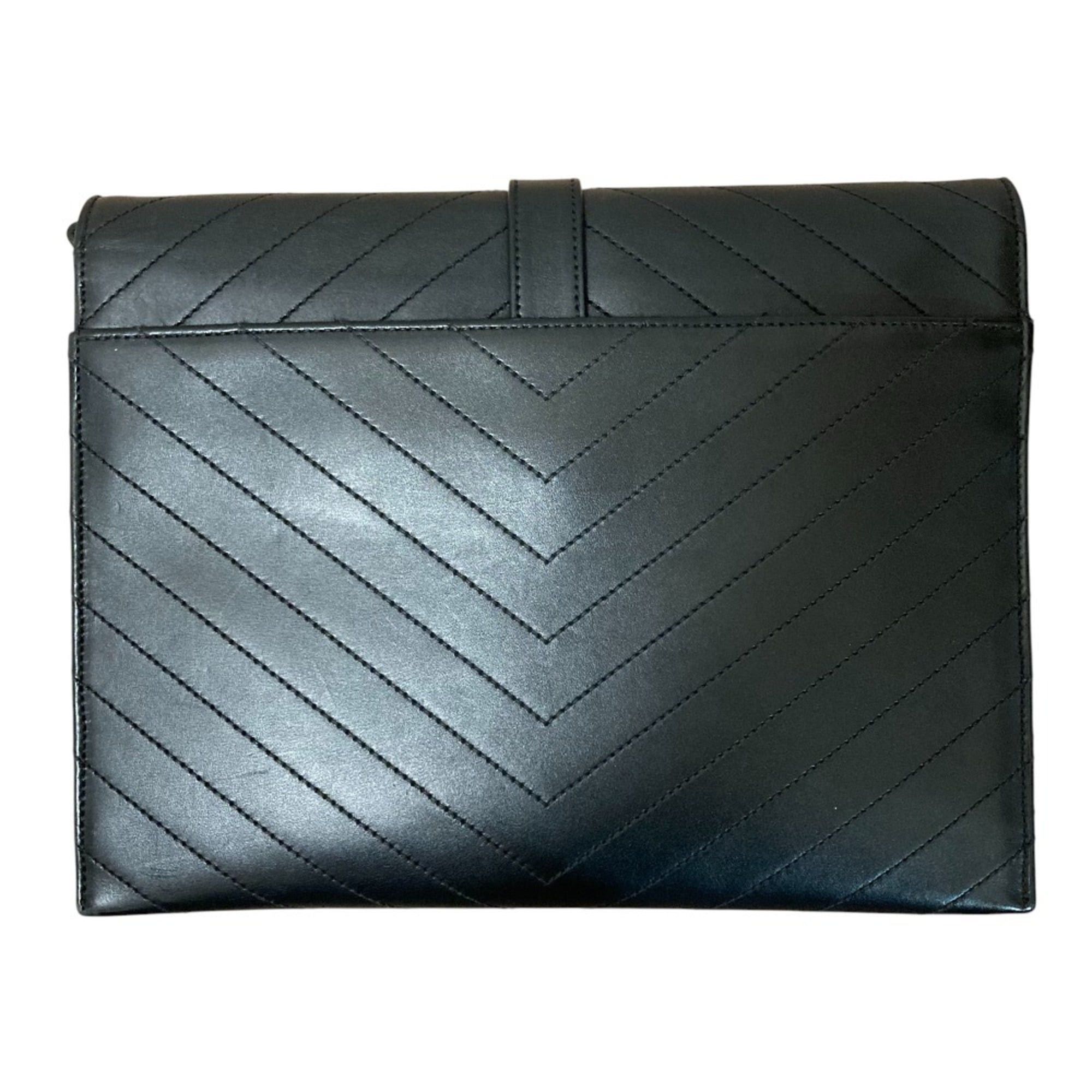 Yves Saint Laurent Yves Saint Laurent SAINT LAURENT PARIS BO MONOGRAMME Cassandra V-Stitch Chain Shoulder Bag in Black for Women Size ONE SIZE - 5 Thumbnail