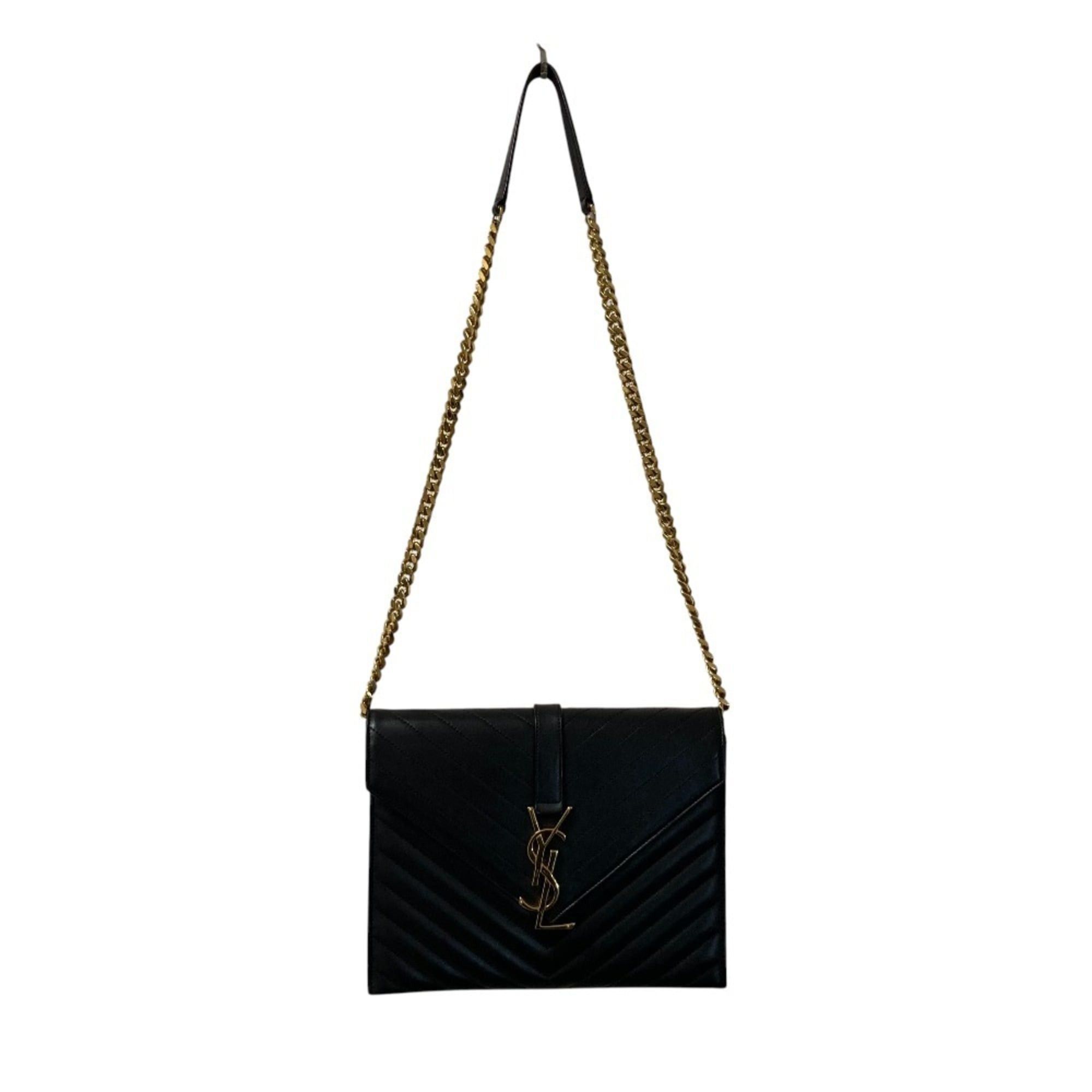 Yves Saint Laurent Yves Saint Laurent SAINT LAURENT PARIS BO MONOGRAMME Cassandra V-Stitch Chain Shoulder Bag in Black for Women Size ONE SIZE - 2 Thumbnail