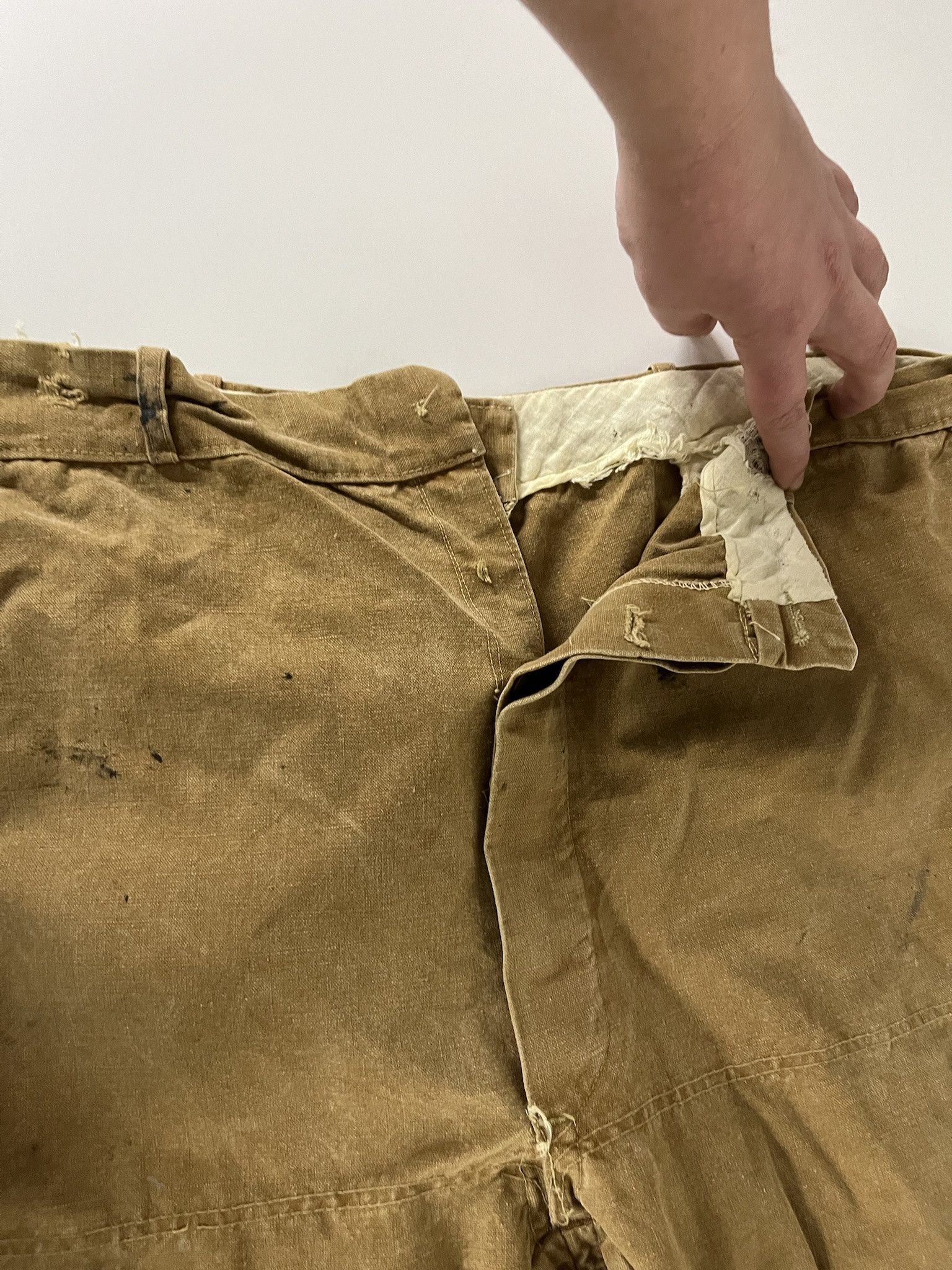 Carhartt × Vintage Vintage 1950s Double Knee Brown Canvas Hunting Pants Size 42 Size US 42 / EU 58 - 4 Thumbnail